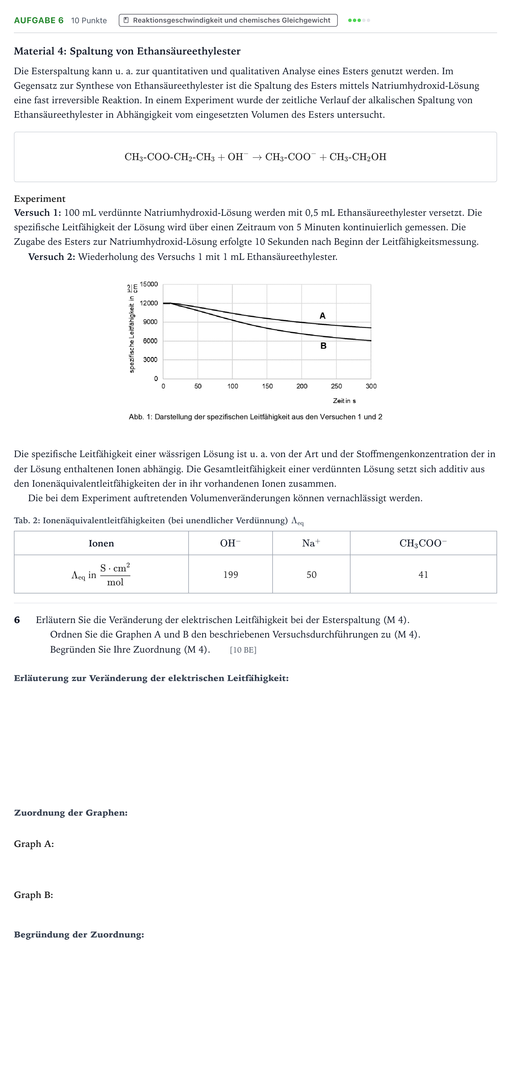 Aufgabenstellung: Aufgabe 6 · Abitur NRW Chemie LK · Ethansäureethylester 2026