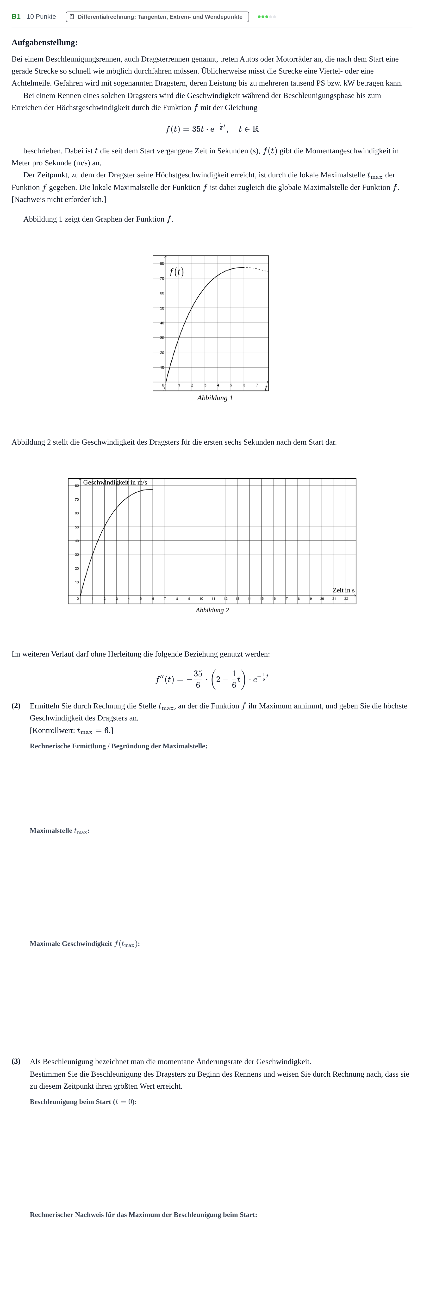 Aufgabenstellung: Aufgabe B1 - Differentialrechnung · Abitur NRW Mathematik GK · Nachtermin · GTR · Weiterbildungsko 2022