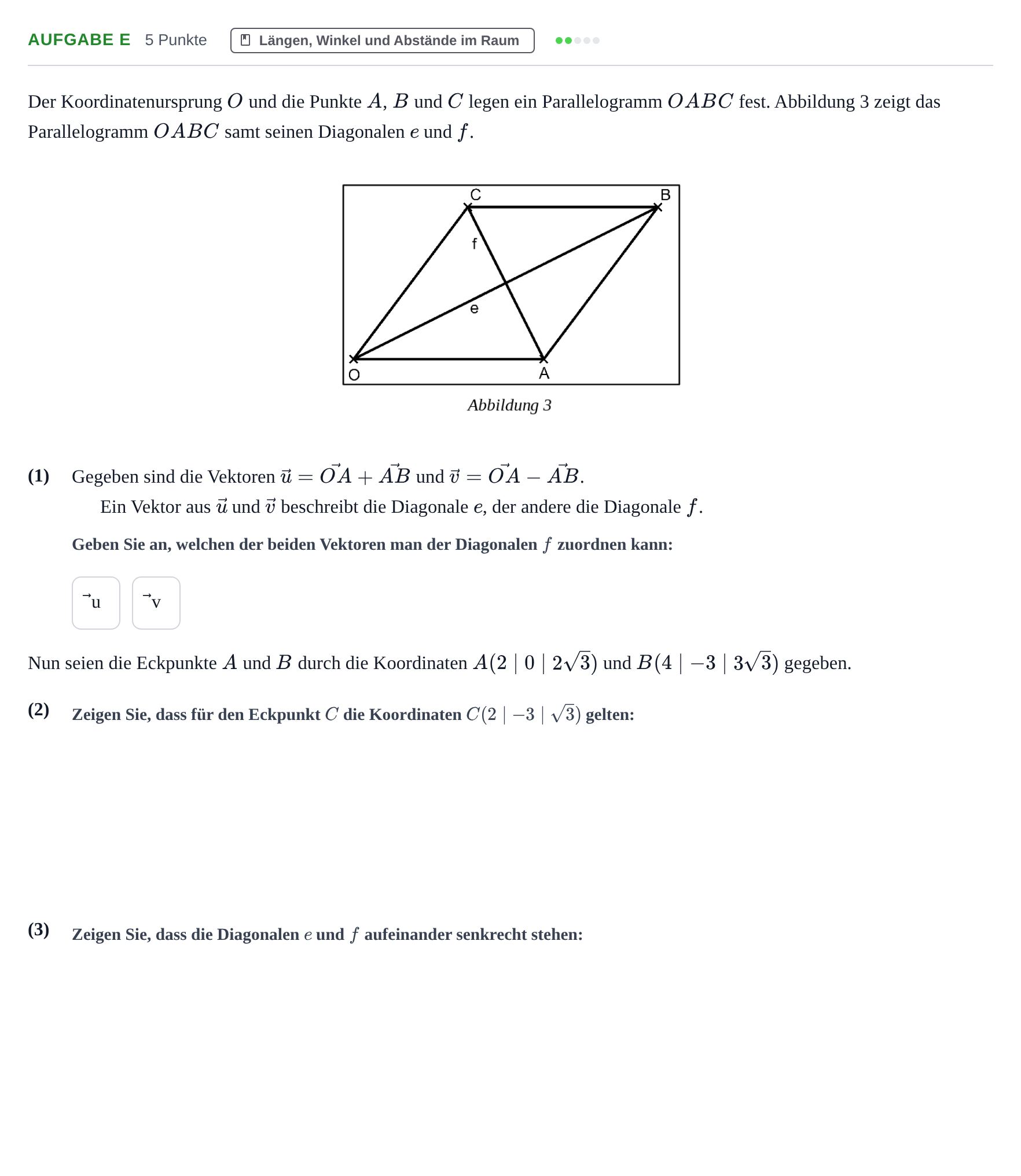 Aufgabenstellung: Aufgabe e · Abitur NRW Mathematik GK · Nachtermin · GTR · Weiterbildungsko 2022