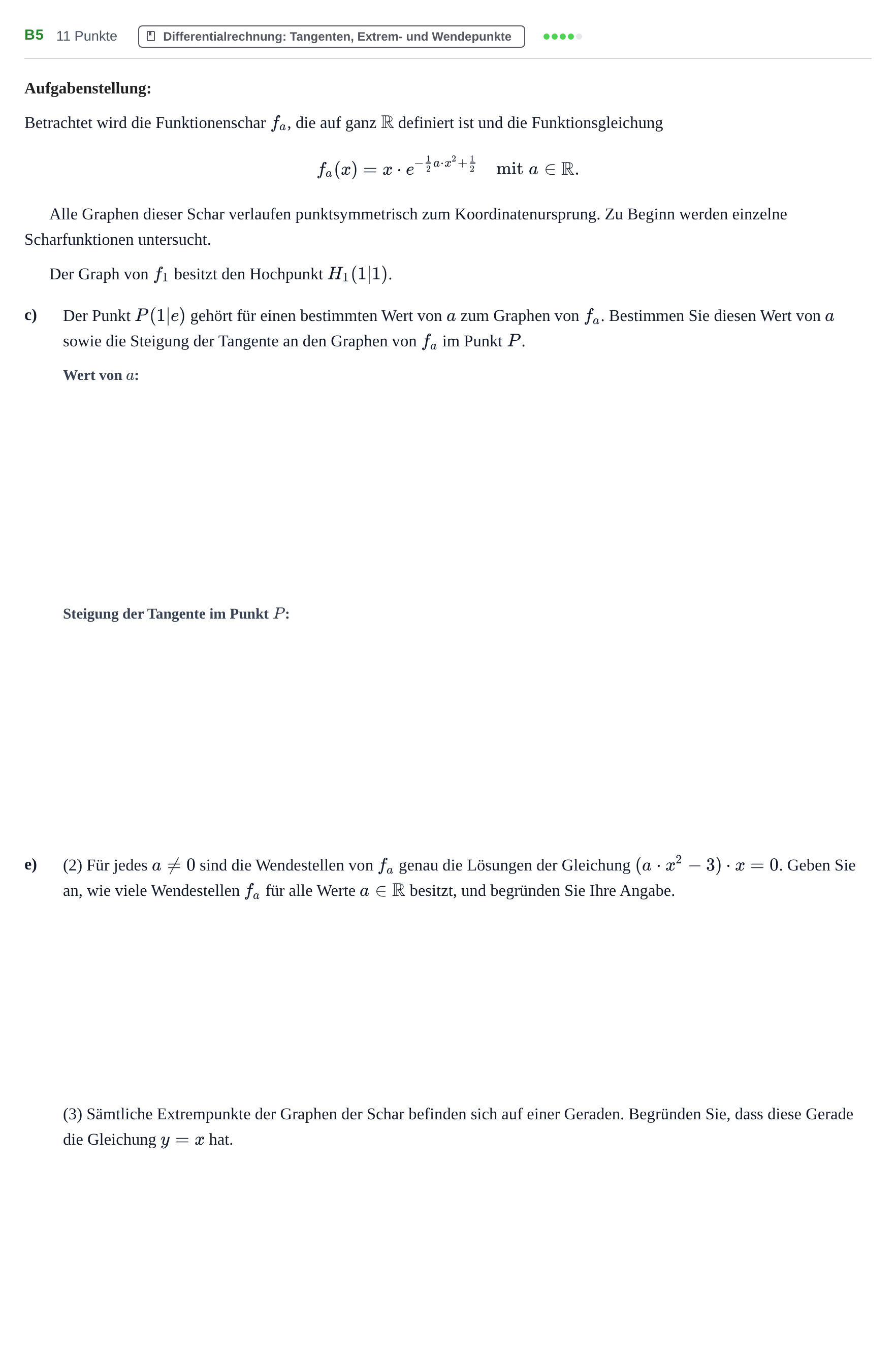 Aufgabenstellung: Aufgabe B5 - Differentialrechnung · Abitur NRW Mathematik LK · Haupttermin · CAS 2022