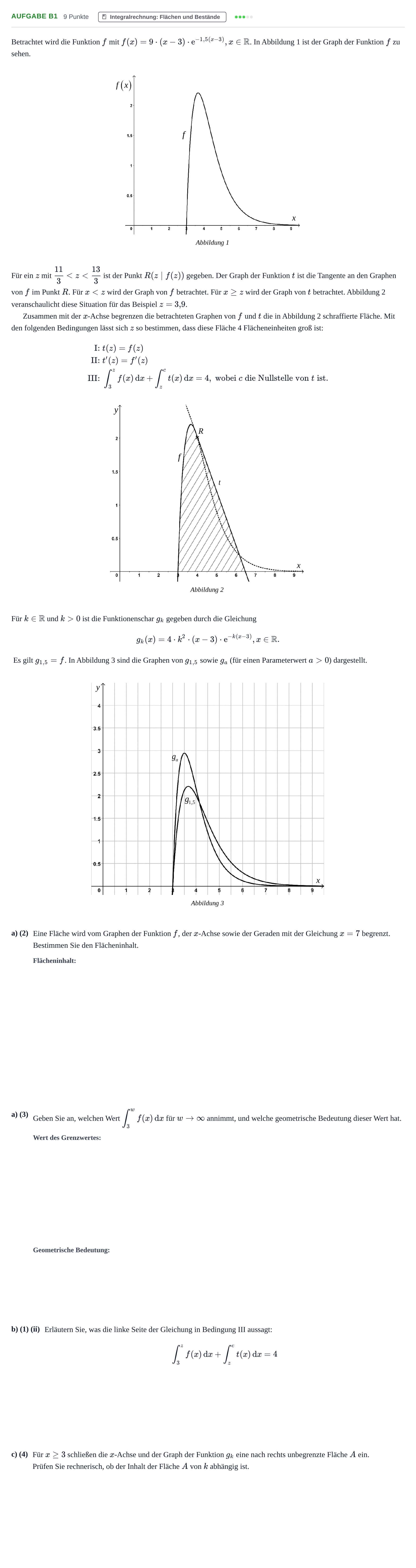 Aufgabenstellung: Aufgabe B1 - Integralrechnung · Abitur NRW Mathematik LK · Haupttermin · CAS · Weiterbildungsk 2022