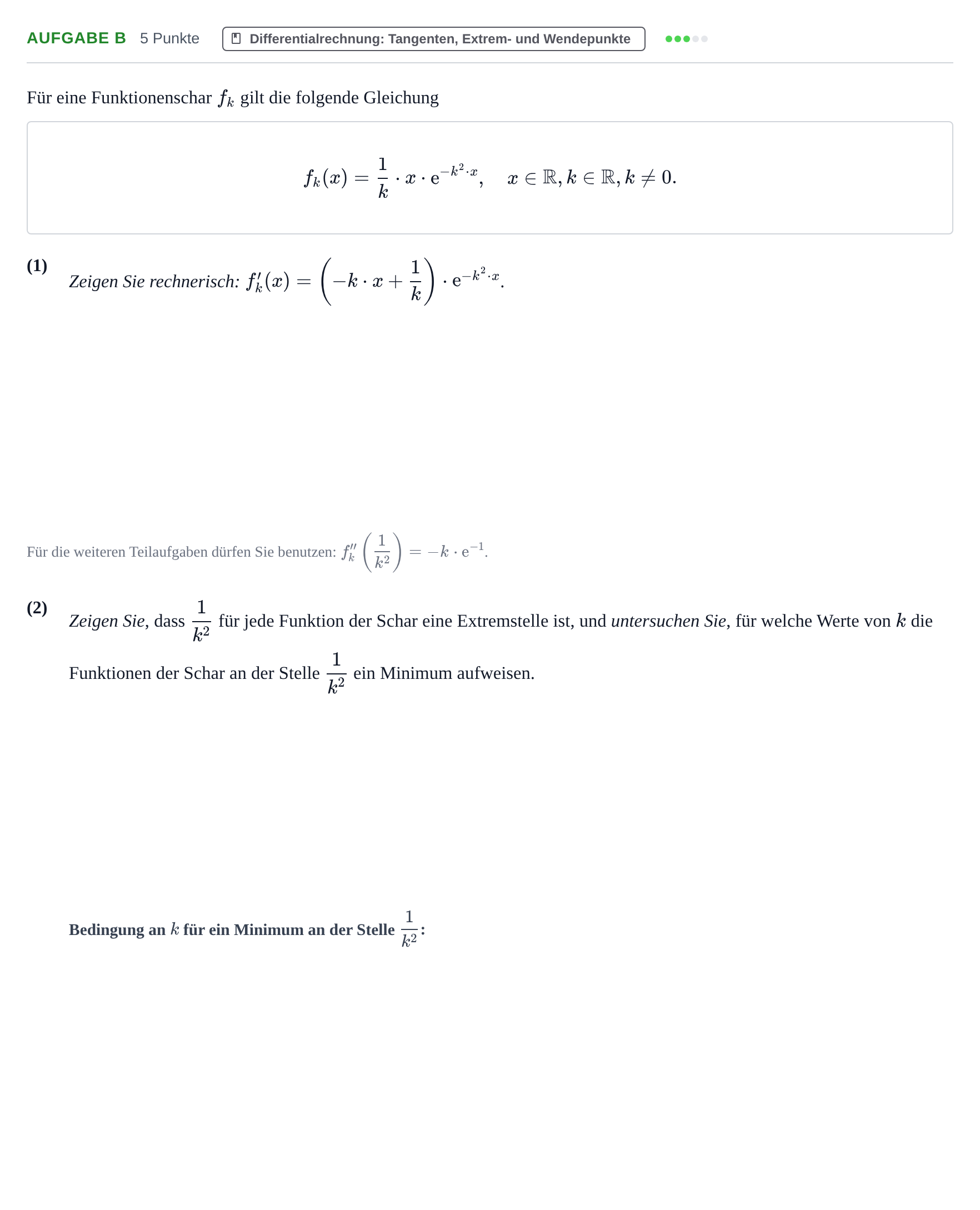Aufgabenstellung: Aufgabe b · Abitur NRW Mathematik LK · Haupttermin · CAS · Weiterbildungsk 2022