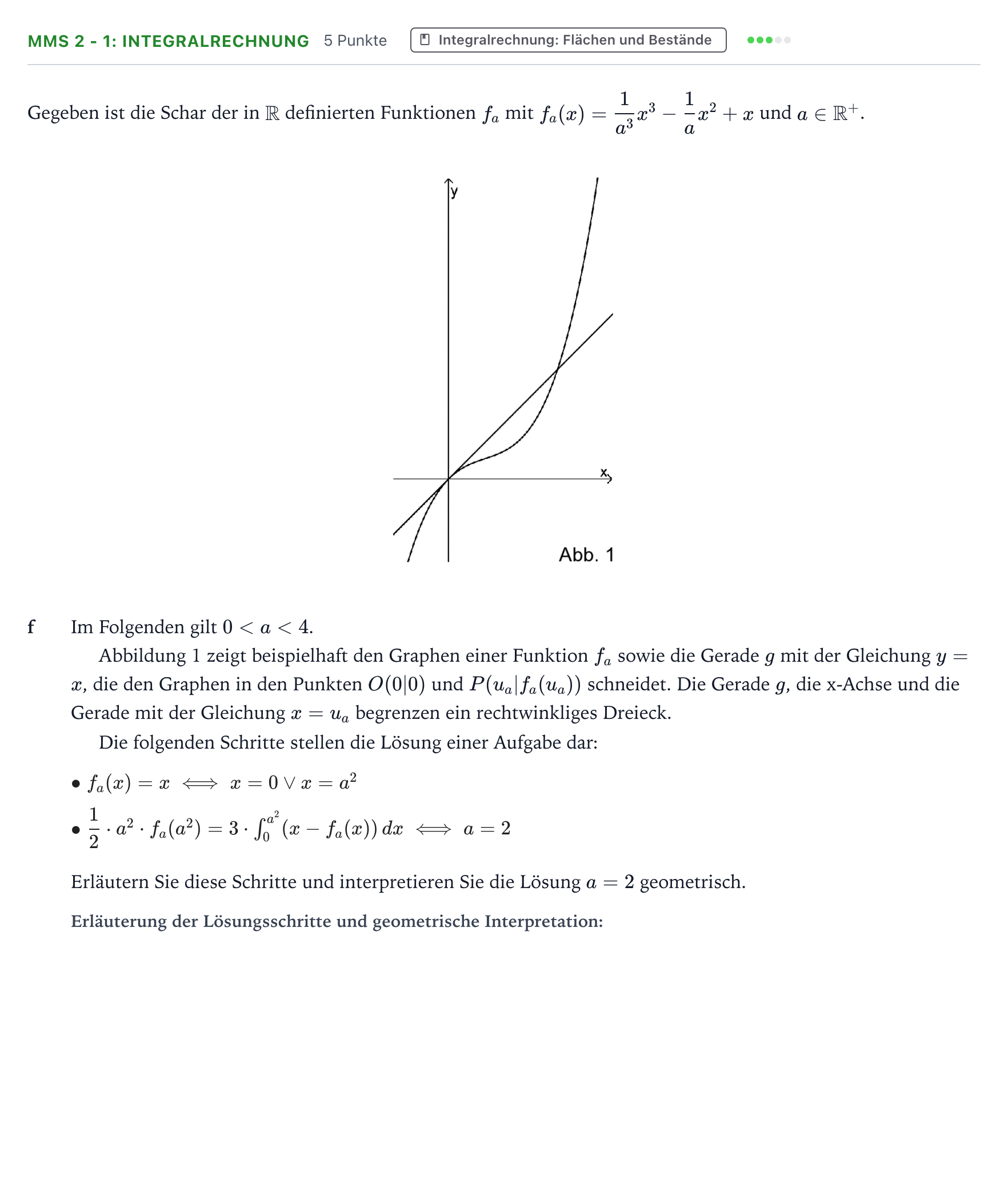 Aufgabenstellung: Aufgabe MMS 2 - 1: Integralrechnung · Abitur NRW Mathematik LK · Teil B · Analysis (CAS) 2024
