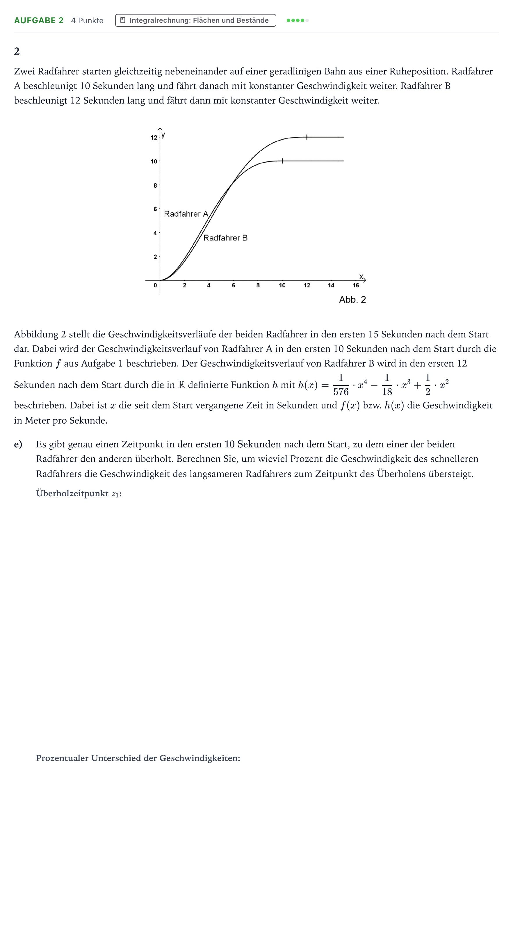 Aufgabenstellung: Aufgabe 2 - Integralrechnung · Abitur NRW Mathematik GK · Teil B · Analysis (CAS) 2024