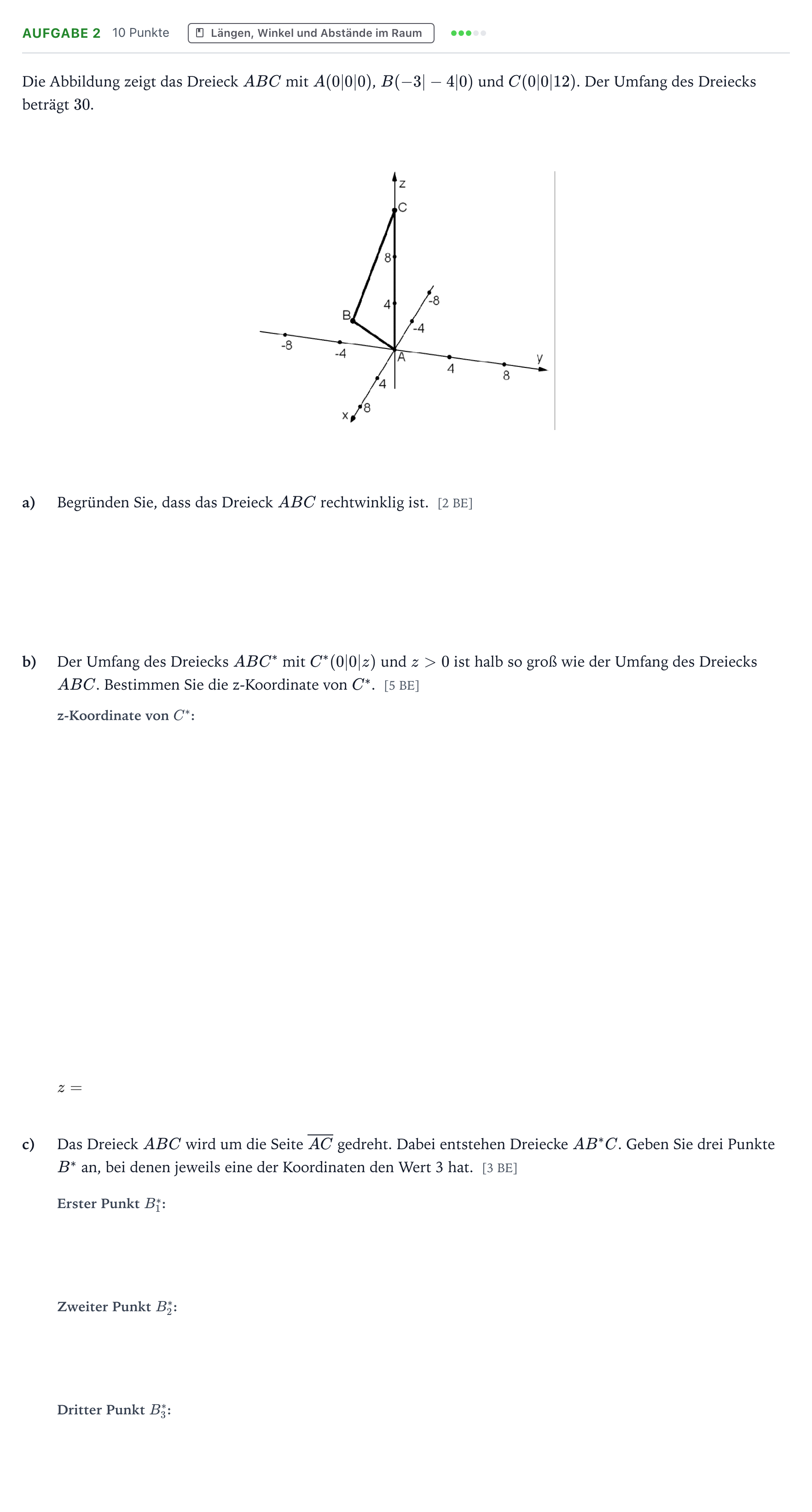 Aufgabenstellung: Aufgabe 2 · Abitur NRW Mathematik LK · Teil B · Lineare Algebra (WTR) 2024