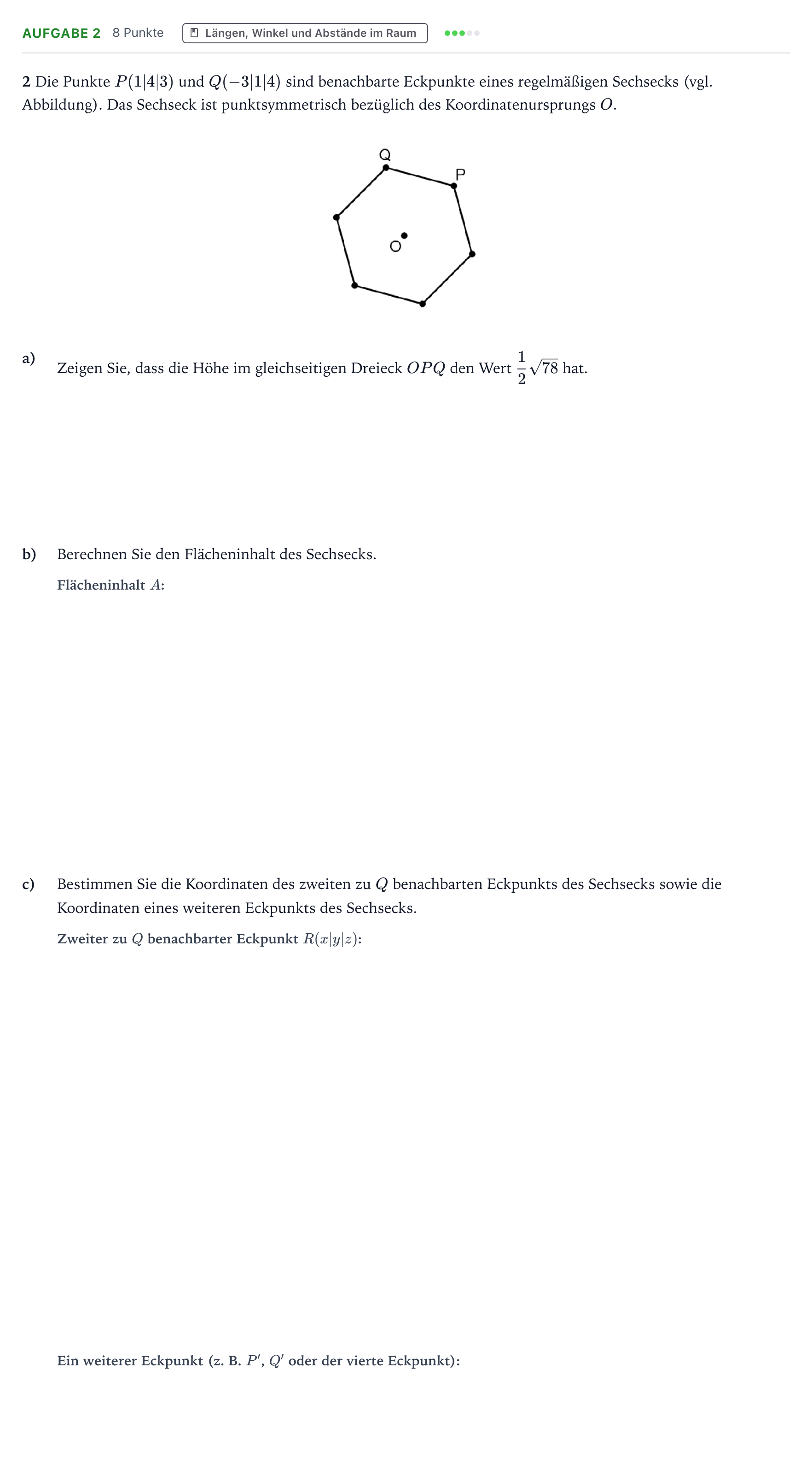Aufgabenstellung: Aufgabe 2 · Abitur NRW Mathematik GK · Teil B · Lineare Algebra (CAS) 2024
