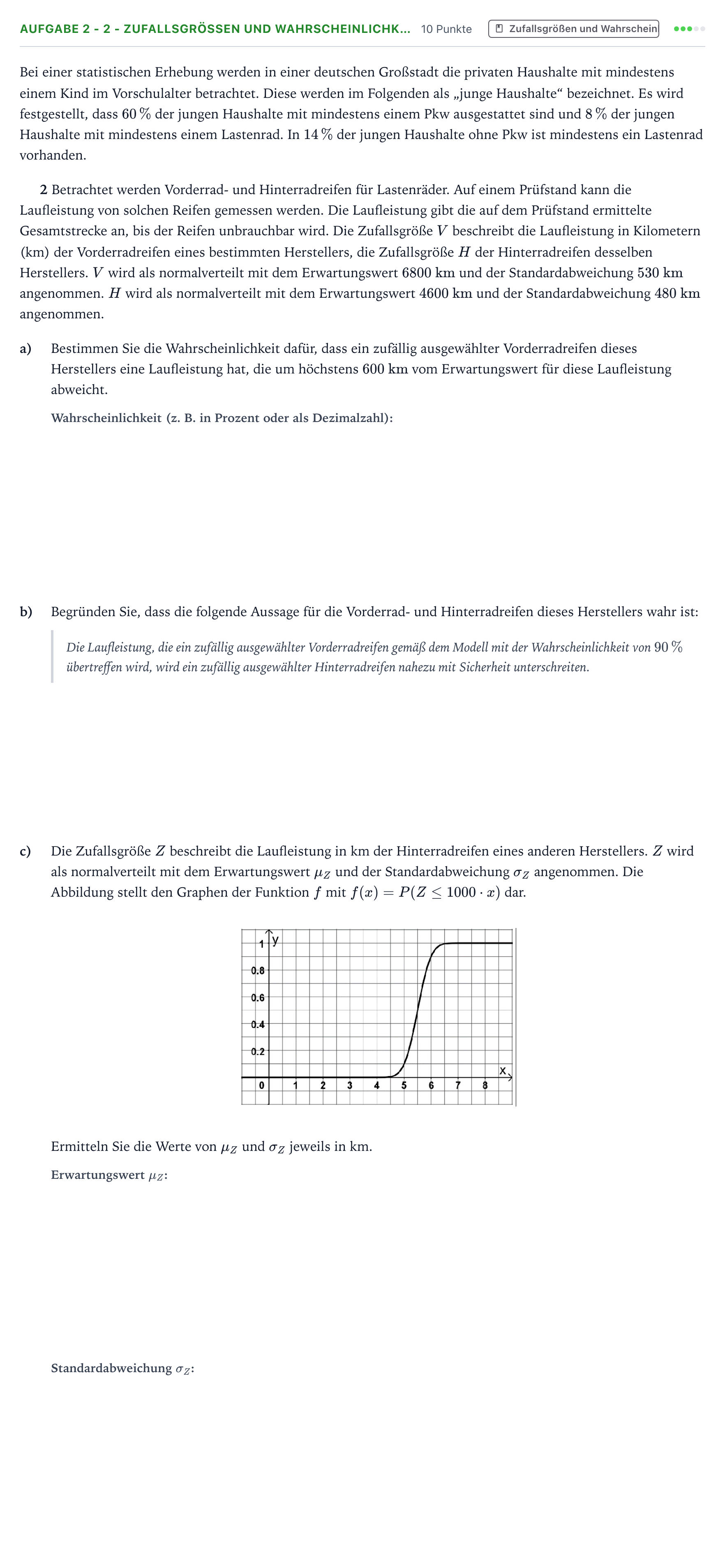 Aufgabenstellung: Aufgabe 2 - 2 - Zufallsgrößen und Wahrscheinlichk… · Abitur NRW Mathematik LK · Teil B · Stochastik (WTR) 2024