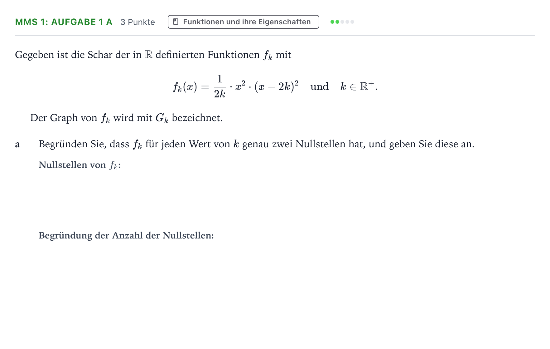 Aufgabenstellung: Aufgabe MMS 1: Aufgabe 1 a - Funktionen und ihre Eigensch… · Abitur NRW Mathematik LK · Teil B · Analysis (CAS) 2025