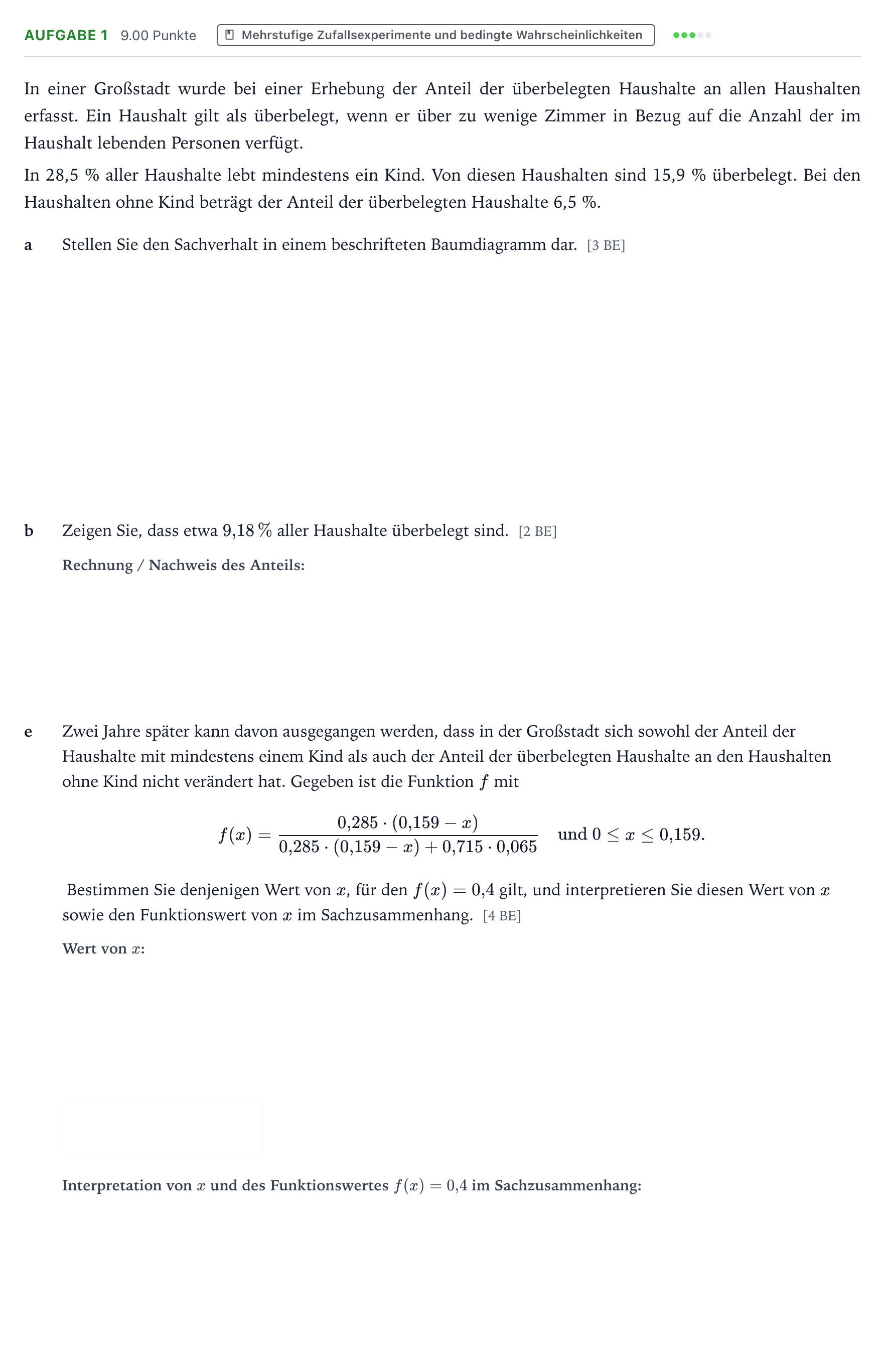 Aufgabenstellung: Aufgabe 1 - Mehrstufige Zufallsexperimente und be… · Abitur NRW Mathematik GK · Teil B · Stochastik (CAS) 2025