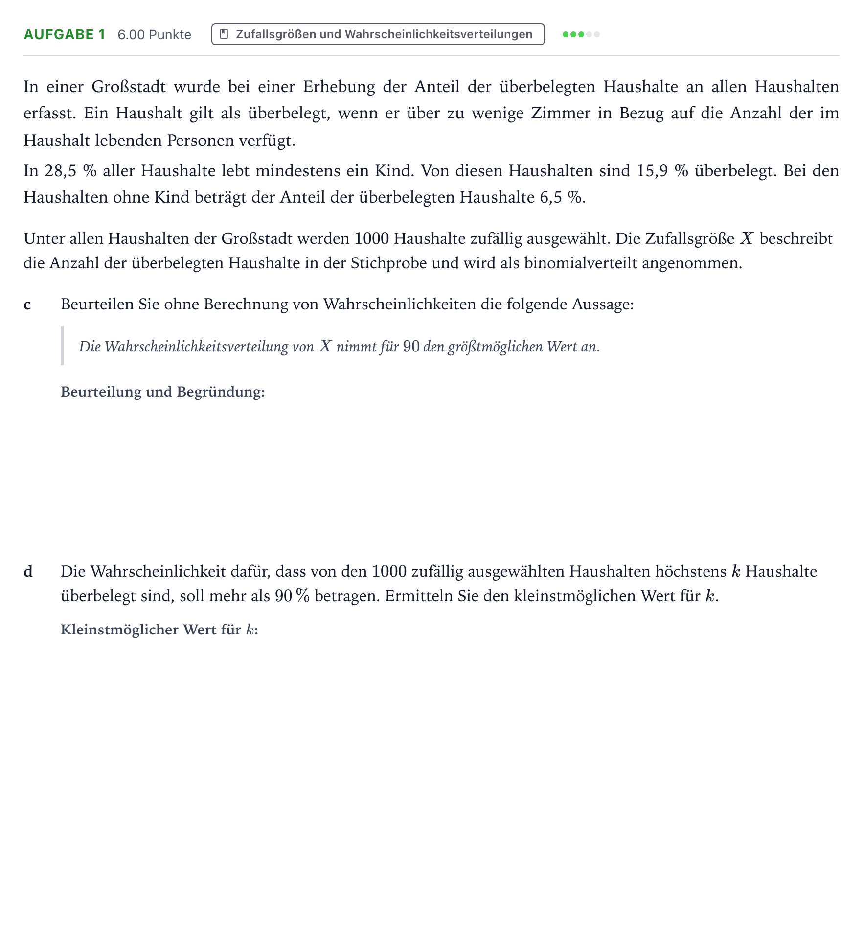 Aufgabenstellung: Aufgabe 1 - Zufallsgrößen und Wahrscheinlichkeits… · Abitur NRW Mathematik GK · Teil B · Stochastik (CAS) 2025