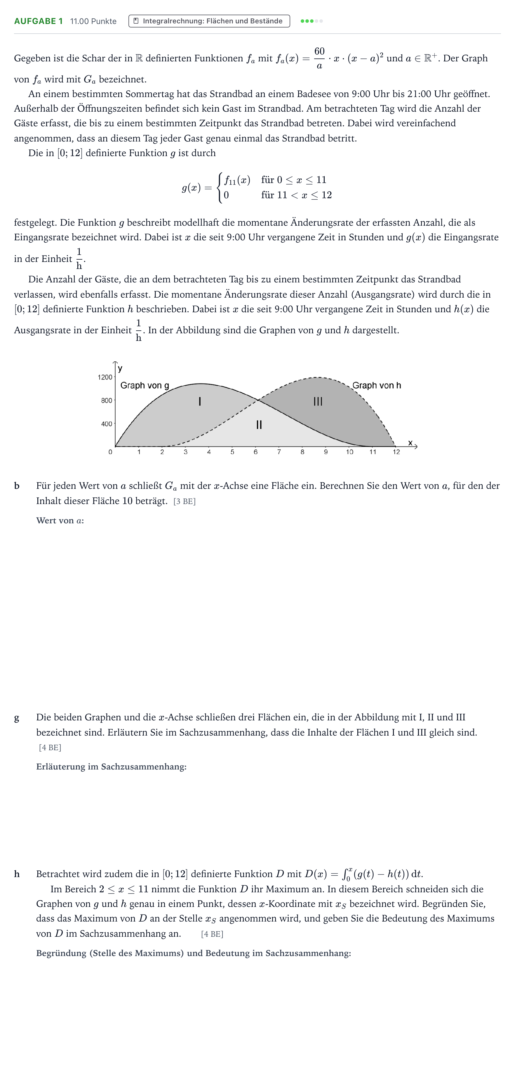 Aufgabenstellung: Aufgabe 1 - Integralrechnung · Abitur NRW Mathematik LK · Teil B · Analysis (CAS) 2026