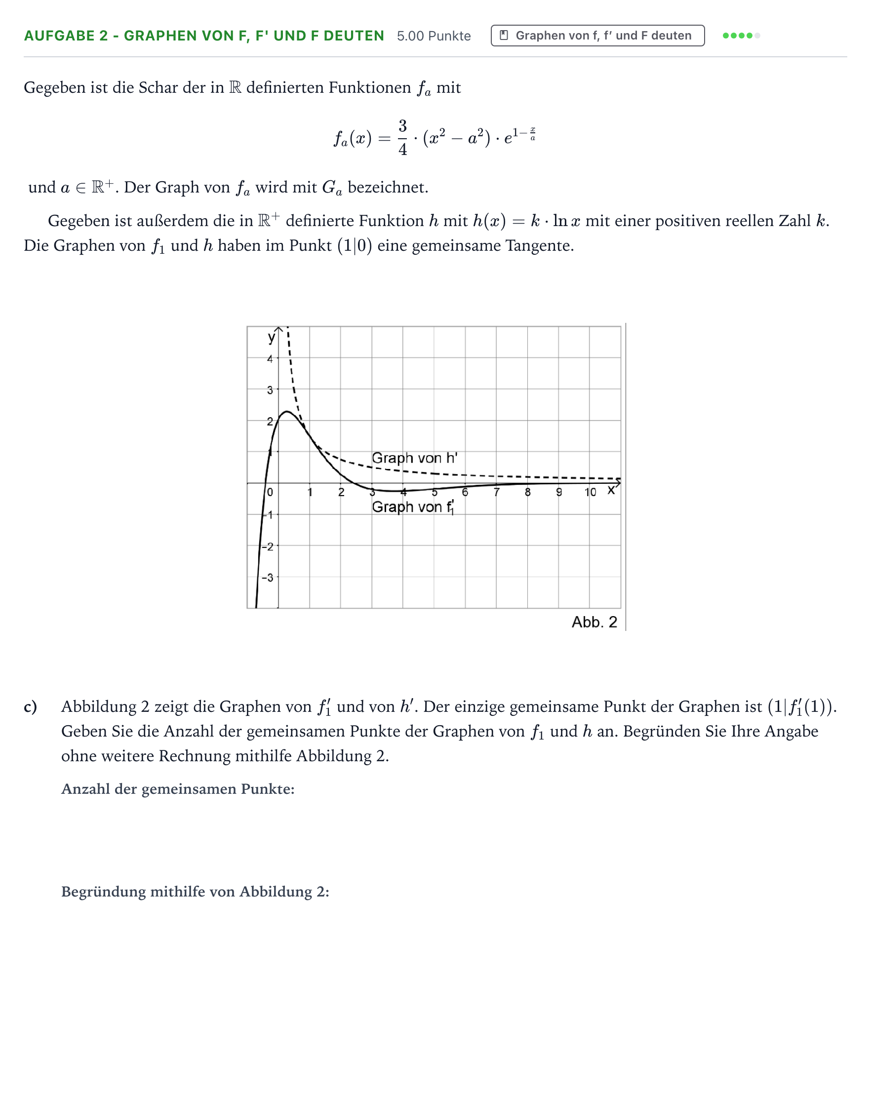 Aufgabenstellung: Aufgabe 2 - Graphen von f, f' und F deuten · Abitur NRW Mathematik LK · Teil B · Analysis (CAS) 2026