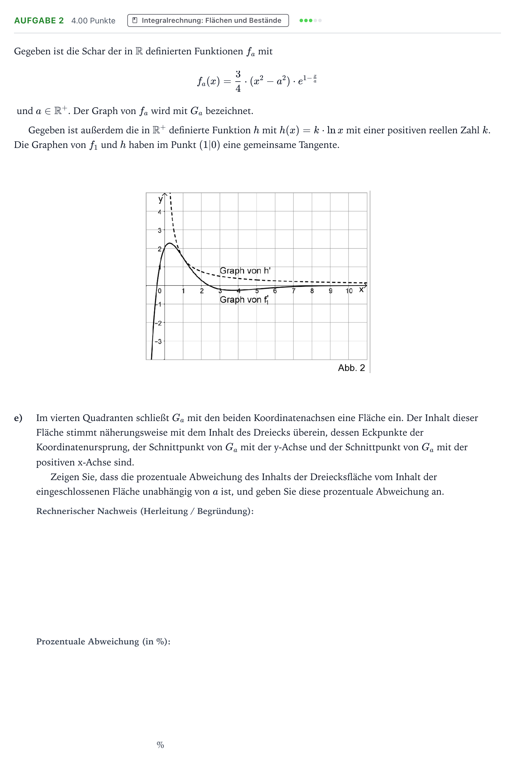 Aufgabenstellung: Aufgabe 2 - Integralrechnung · Abitur NRW Mathematik LK · Teil B · Analysis (CAS) 2026