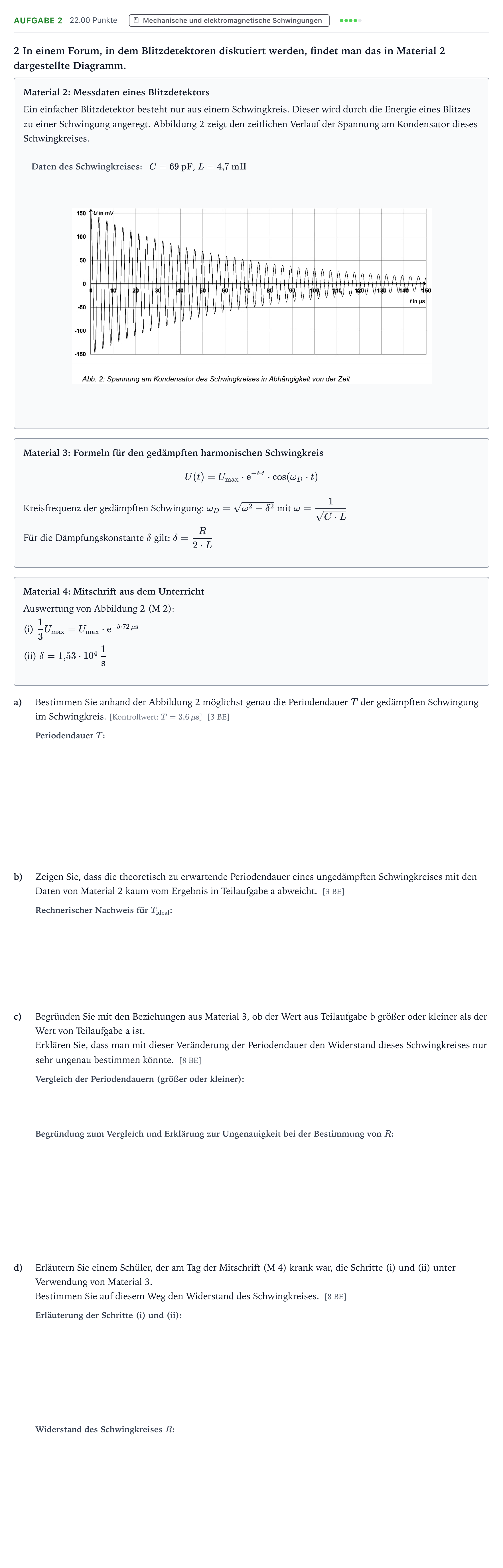 Aufgabenstellung: Aufgabe 2 · Abitur NRW Physik LK · Blitzdetektor 2026
