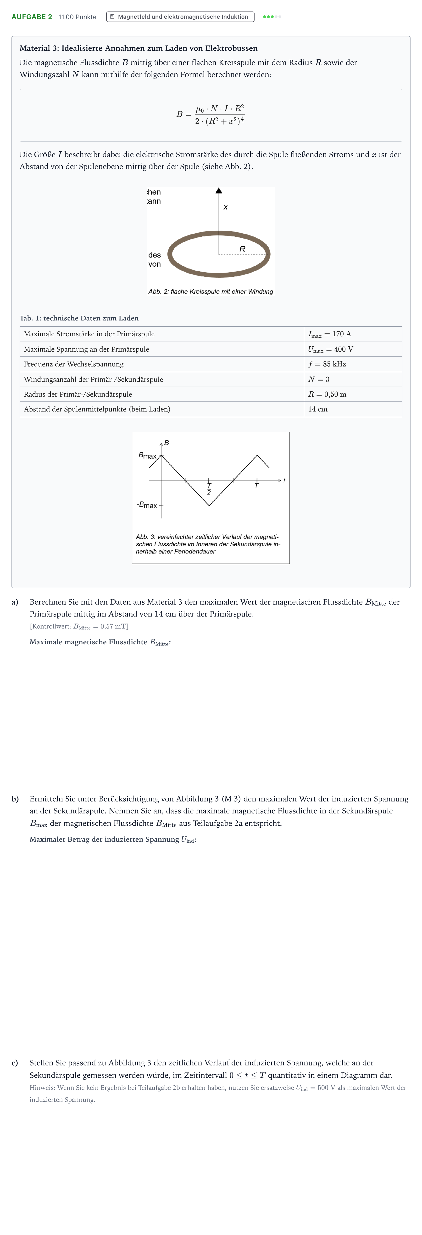 Aufgabenstellung: Aufgabe 2 · Abitur NRW Physik GK · Elektrobus 2026