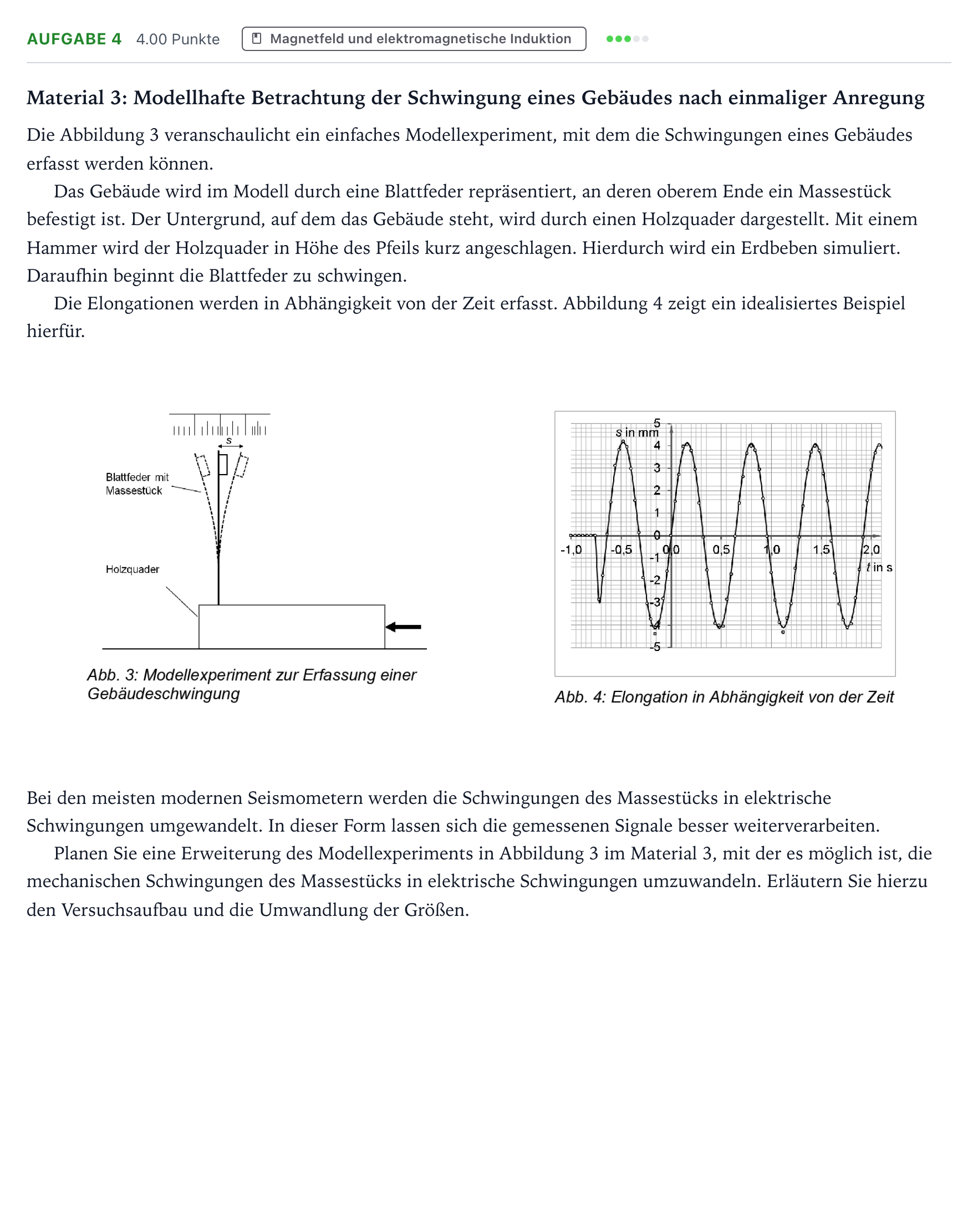 Aufgabenstellung: Aufgabe 4 · Abitur NRW Physik GK · Erdbebenwellen 2026