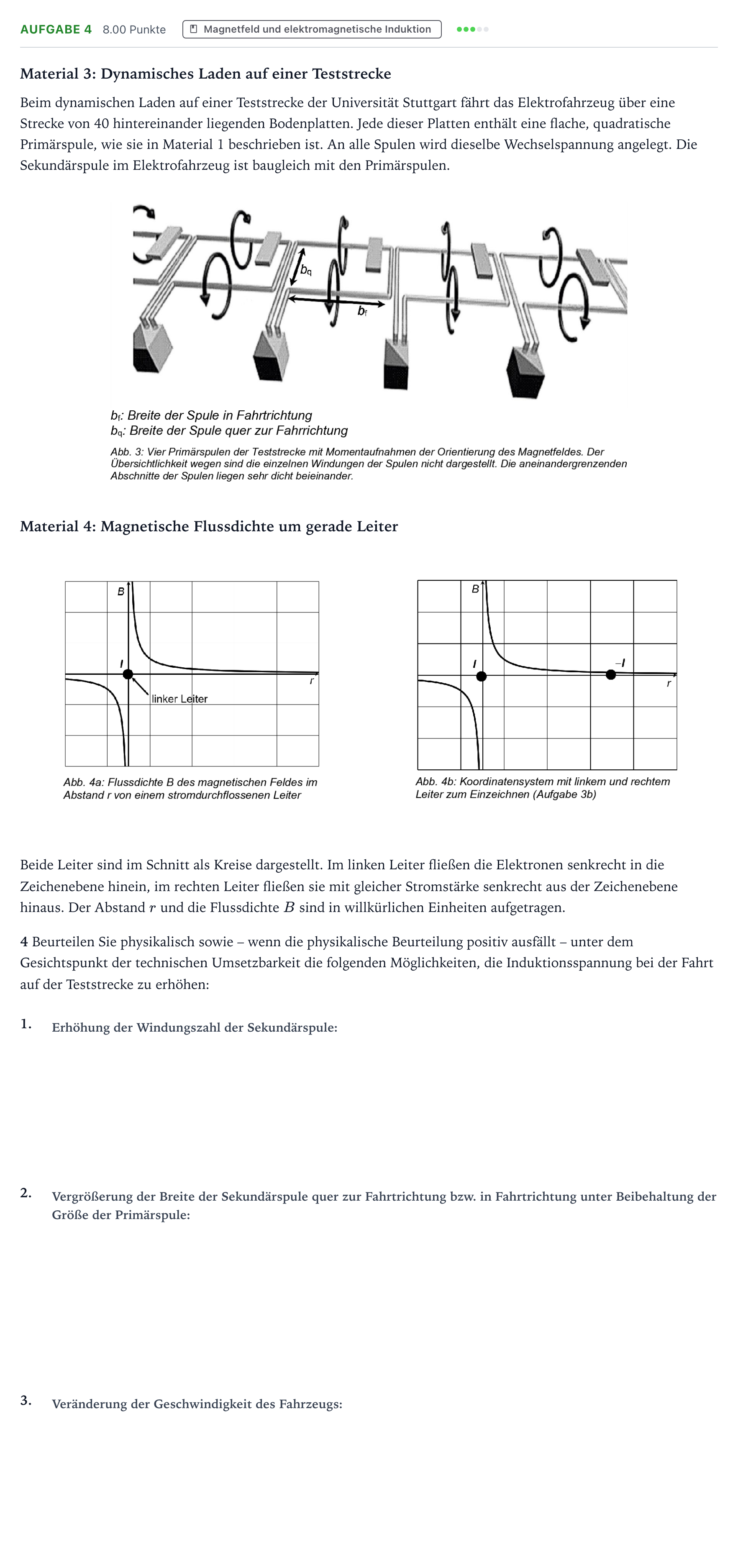 Aufgabenstellung: Aufgabe 4 · Abitur NRW Physik LK · Induktives Laden von Elektrofahrzeu 2026