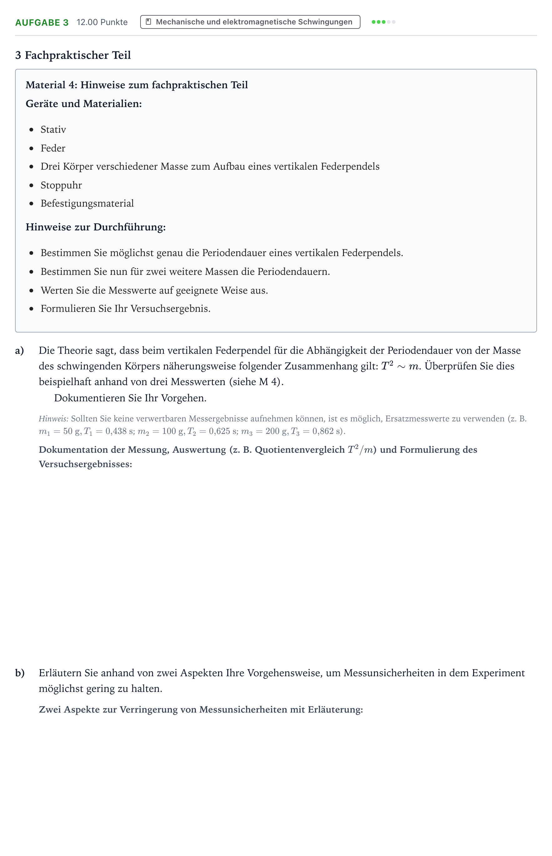 Aufgabenstellung: Aufgabe 3 · Abitur NRW Physik GK · Lautsprecher 2025