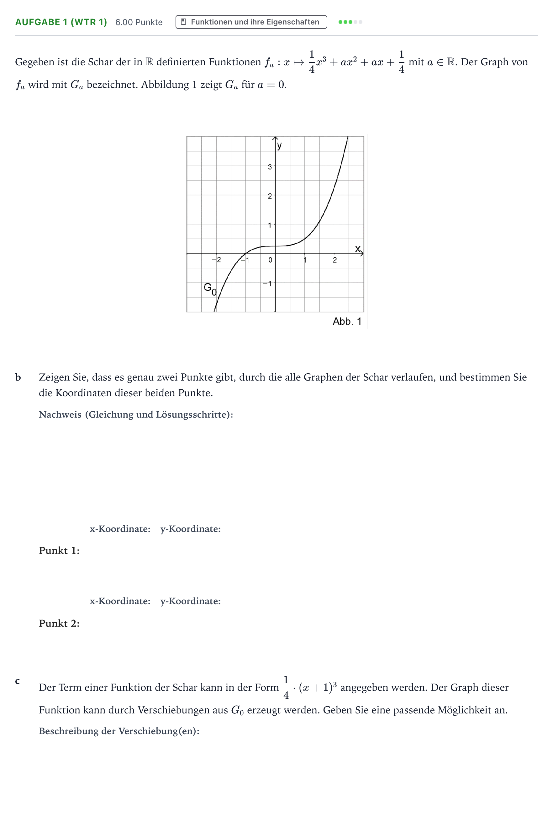 Aufgabenstellung: Aufgabe 1 (WTR 1) - Funktionen und ihre Eigenscha… · Abitur NRW Mathematik LK · Teil B · Analysis (WTR) 2026