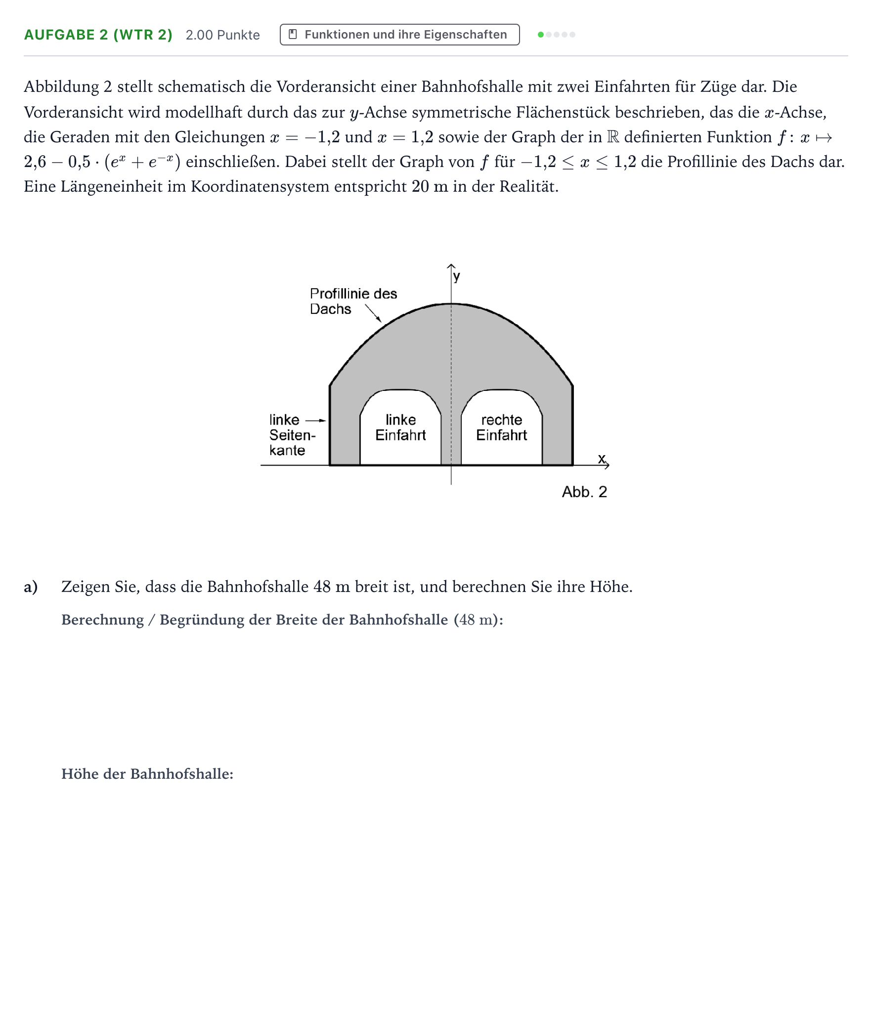 Aufgabenstellung: Aufgabe 2 (WTR 2) - Funktionen und ihre Eigenscha… · Abitur NRW Mathematik LK · Teil B · Analysis (WTR) 2026