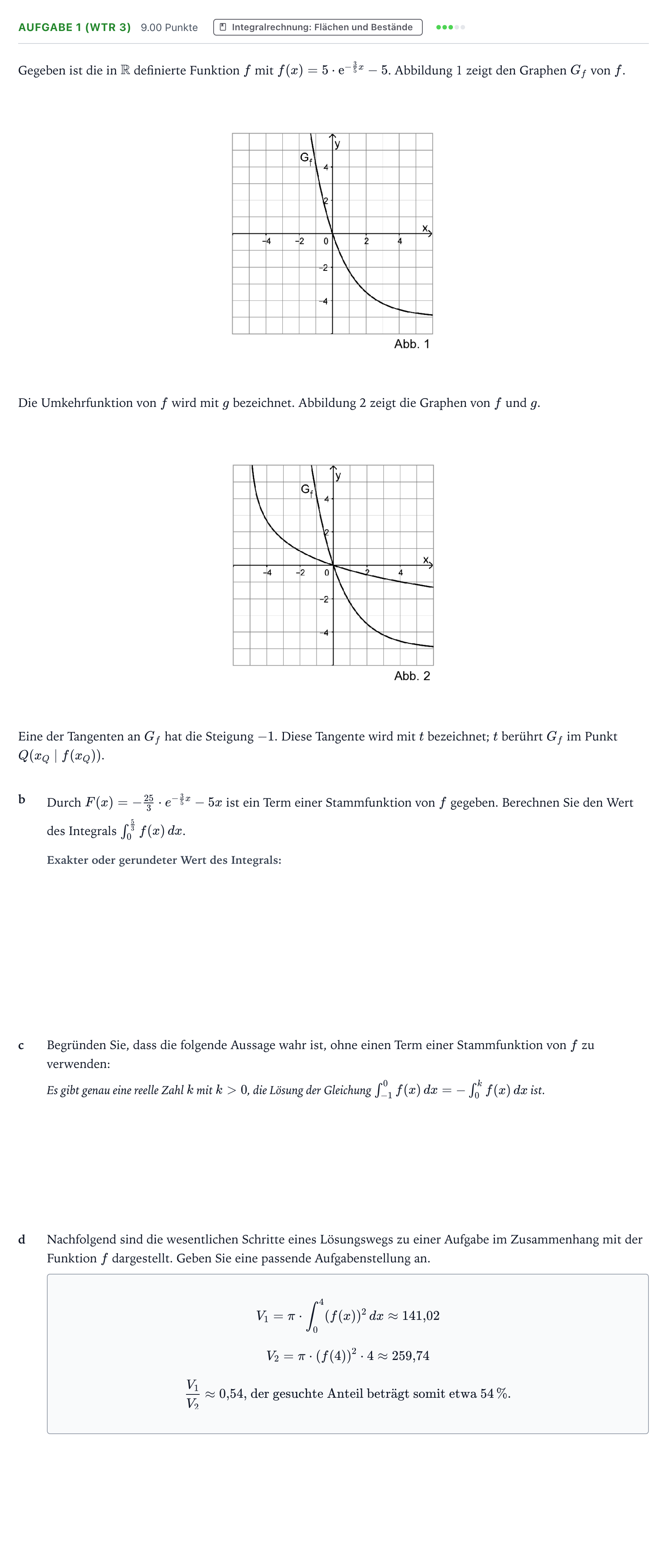 Aufgabenstellung: Aufgabe 1 (WTR 3) - Integralrechnung · Abitur NRW Mathematik LK · Teil B · Analysis (WTR) 2026