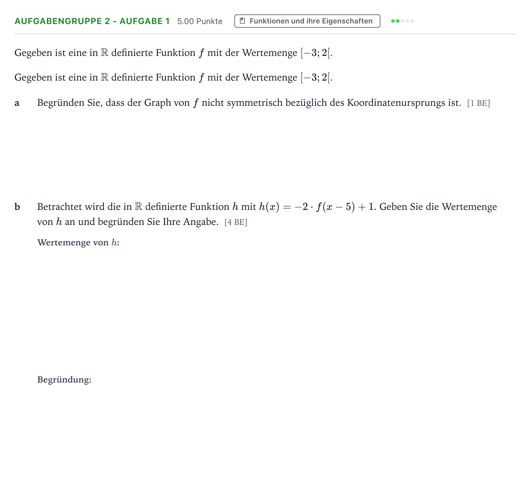 Aufgabenstellung: Aufgabengruppe 2 - Aufgabe 1 · Abitur NRW Mathematik LK · Teil A · Analysis 2026