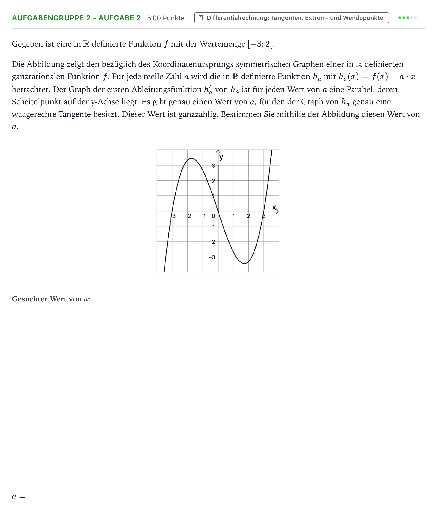 Aufgabenstellung: Aufgabengruppe 2 - Aufgabe 2 · Abitur NRW Mathematik LK · Teil A · Analysis 2026