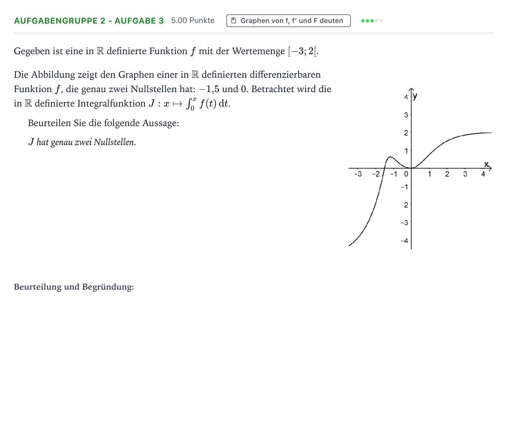 Aufgabenstellung: Aufgabengruppe 2 - Aufgabe 3 · Abitur NRW Mathematik LK · Teil A · Analysis 2026