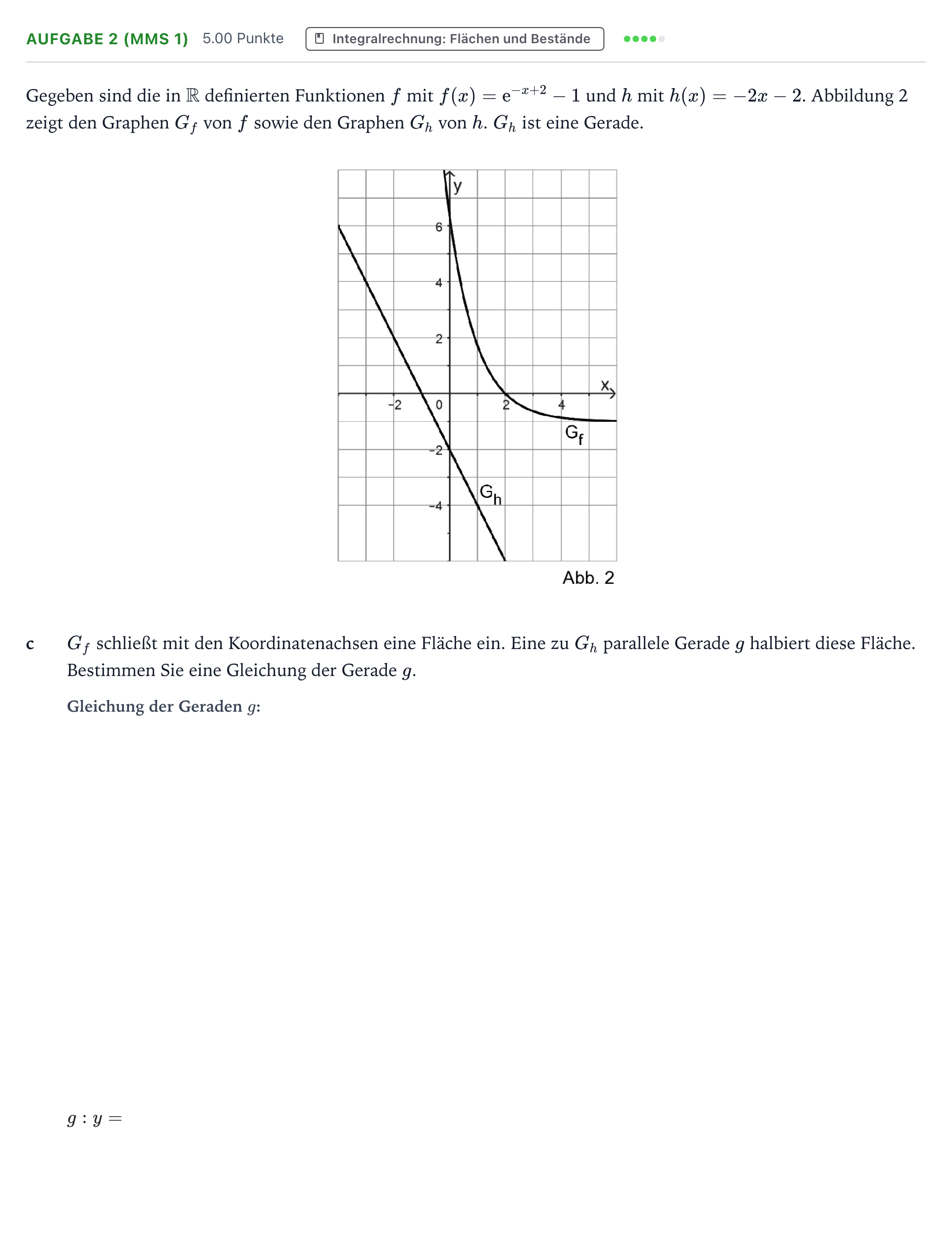 Aufgabenstellung: Aufgabe 2 (MMS 1) - Integralrechnung · Abitur NRW Mathematik GK · Teil B · Analysis (CAS) 2026