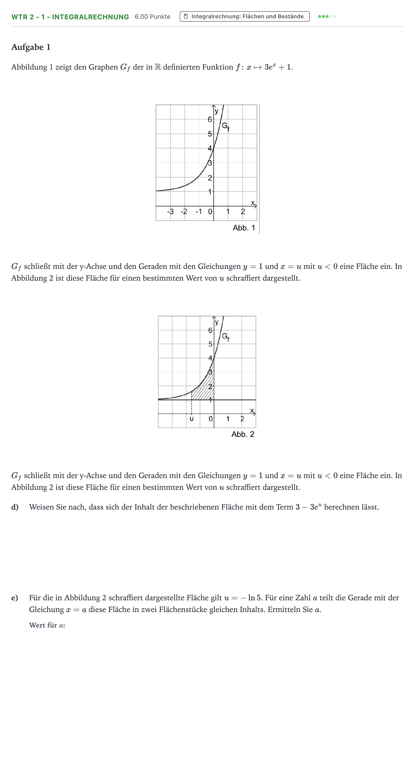 Aufgabenstellung: Aufgabe WTR 2 - 1 - Integralrechnung · Abitur NRW Mathematik GK · Teil B · Analysis (WTR) 2026