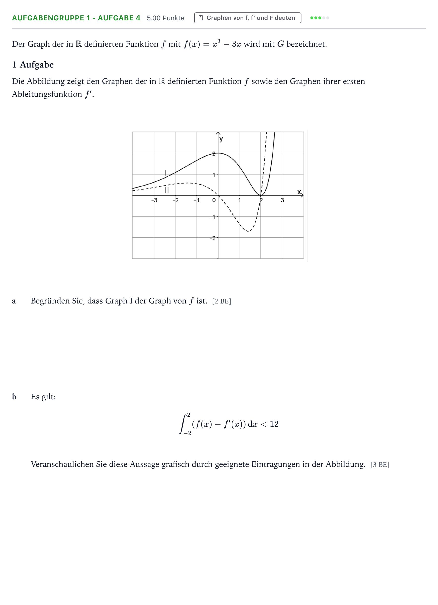Aufgabenstellung: Aufgabengruppe 1 - Aufgabe 4 · Abitur NRW Mathematik GK · Teil A · Analysis 2026
