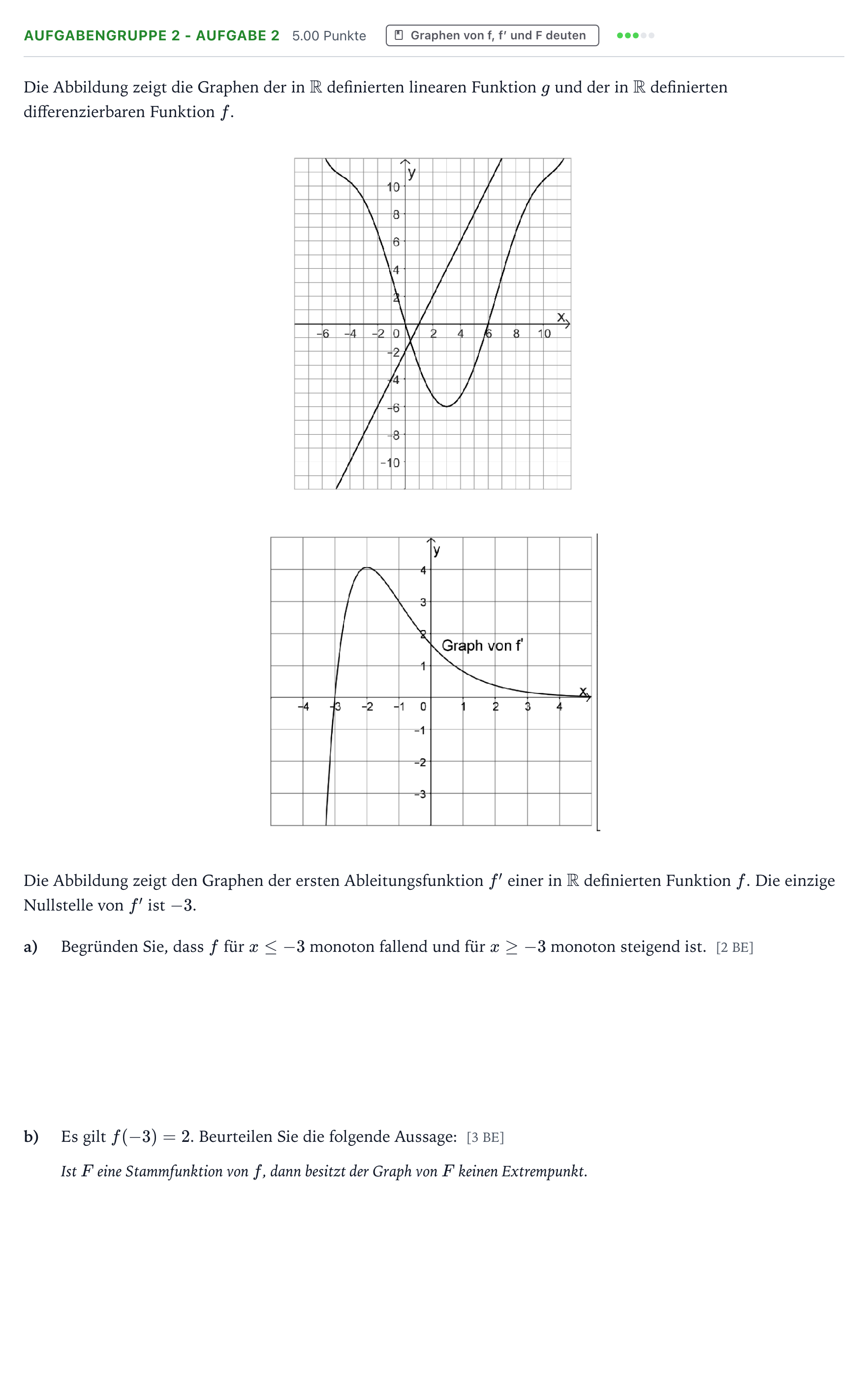 Aufgabenstellung: Aufgabengruppe 2 - Aufgabe 2 · Abitur NRW Mathematik GK · Teil A · Analysis 2026