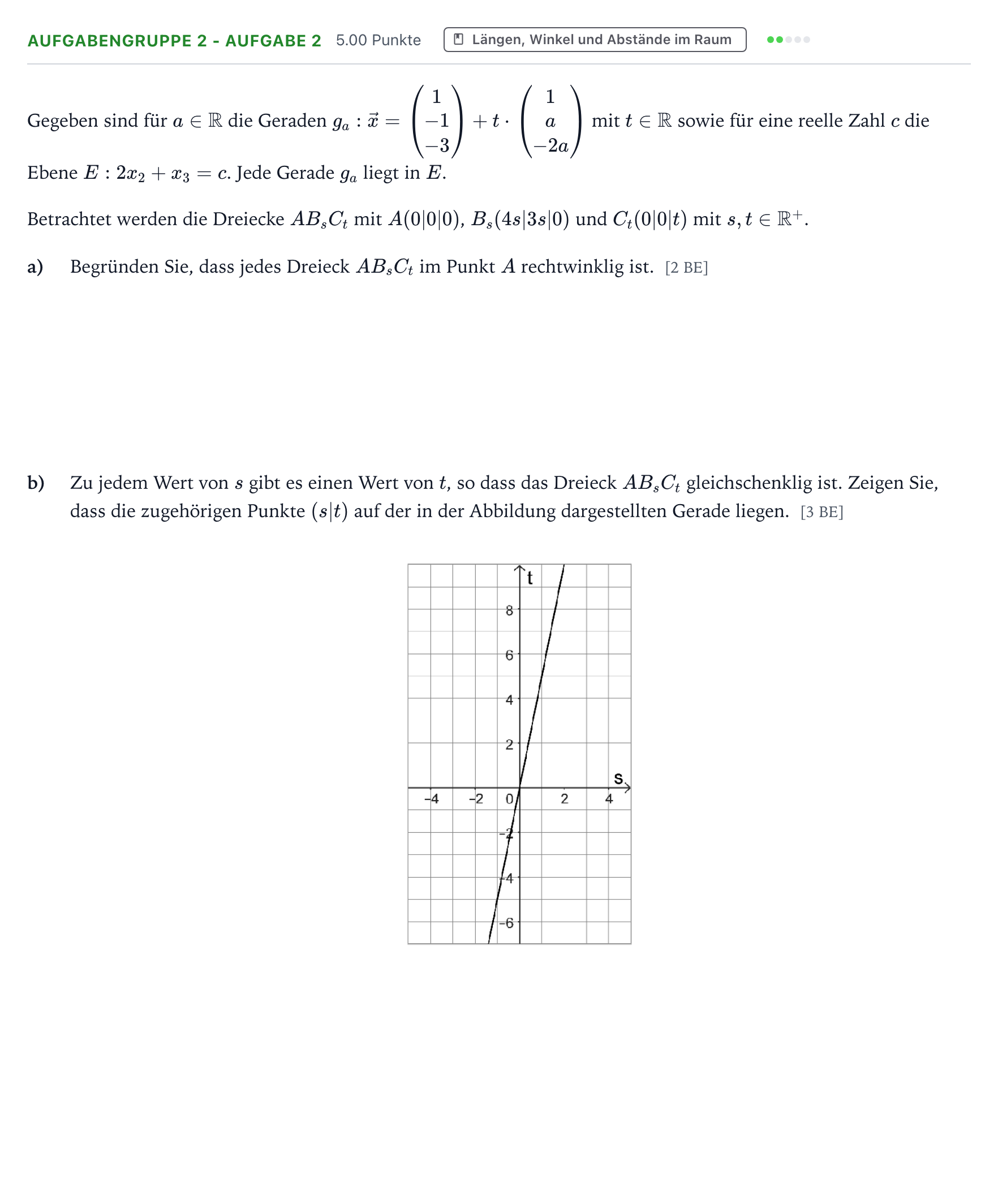 Aufgabenstellung: Aufgabengruppe 2 - Aufgabe 2 · Abitur NRW Mathematik LK · Teil A · Analytische Geometrie 2026