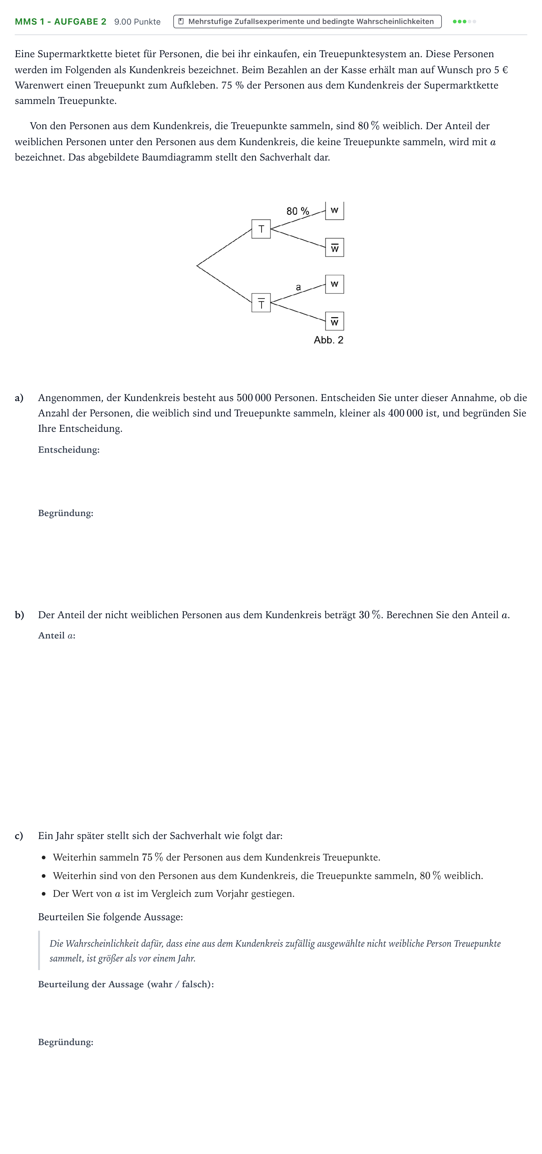 Aufgabenstellung: Aufgabe MMS 1 - Aufgabe 2 · Abitur NRW Mathematik LK · Teil B · Stochastik (CAS) 2026