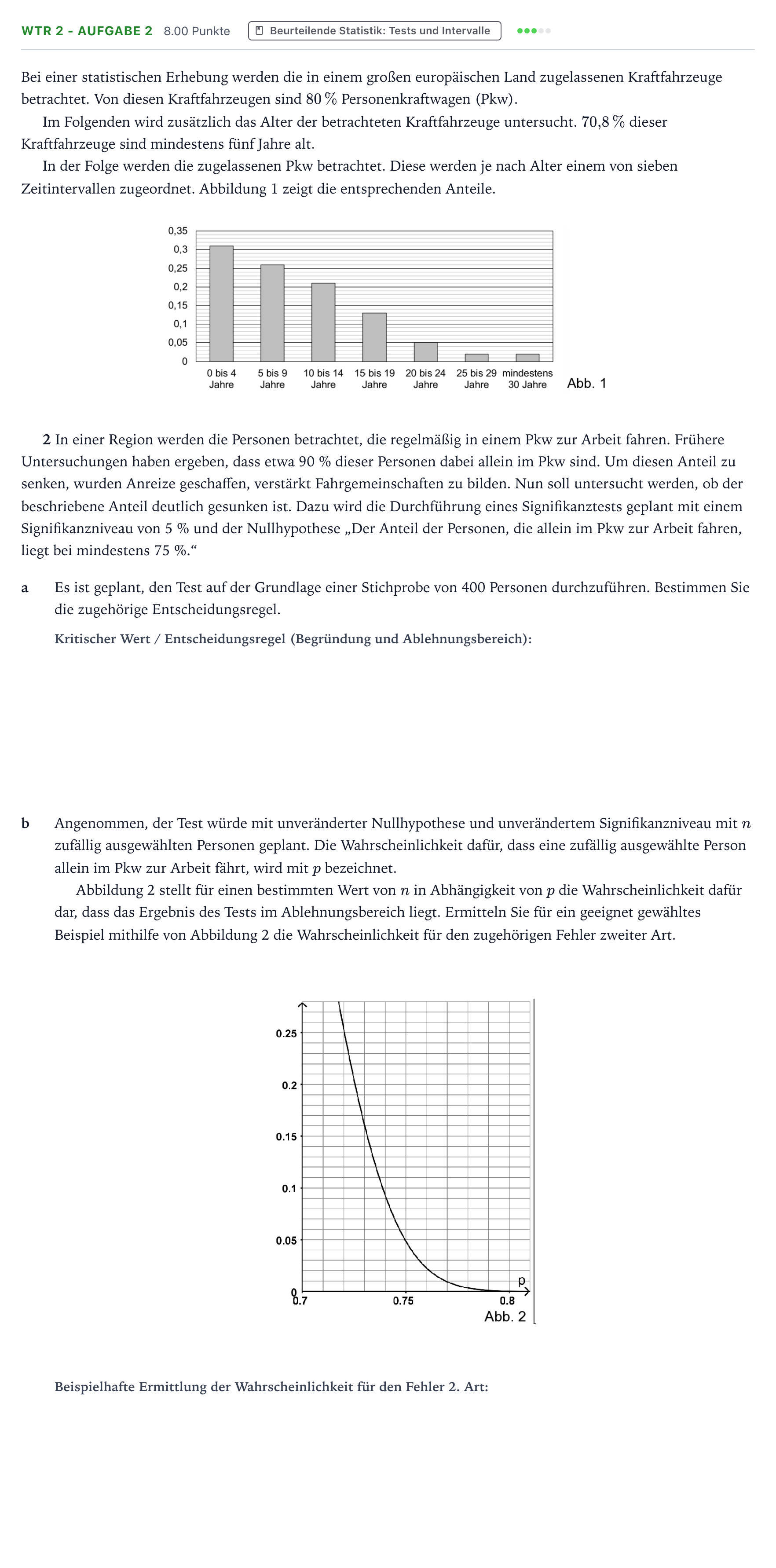 Aufgabenstellung: Aufgabe WTR 2 - Aufgabe 2 · Abitur NRW Mathematik LK · Teil B · Stochastik (WTR) 2026