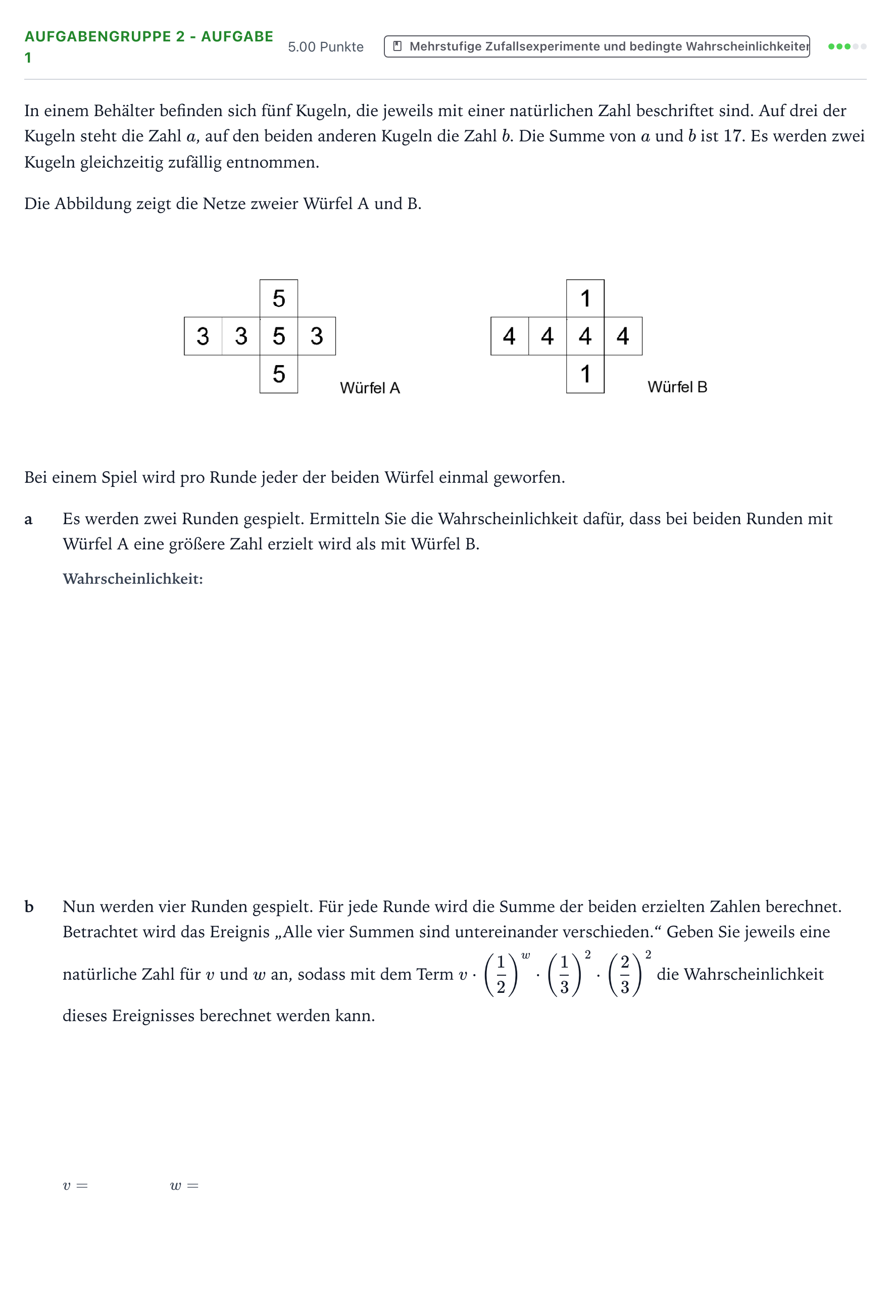 Aufgabenstellung: Aufgabengruppe 2 - Aufgabe 1 · Abitur NRW Mathematik LK · Teil A · Stochastik 2026