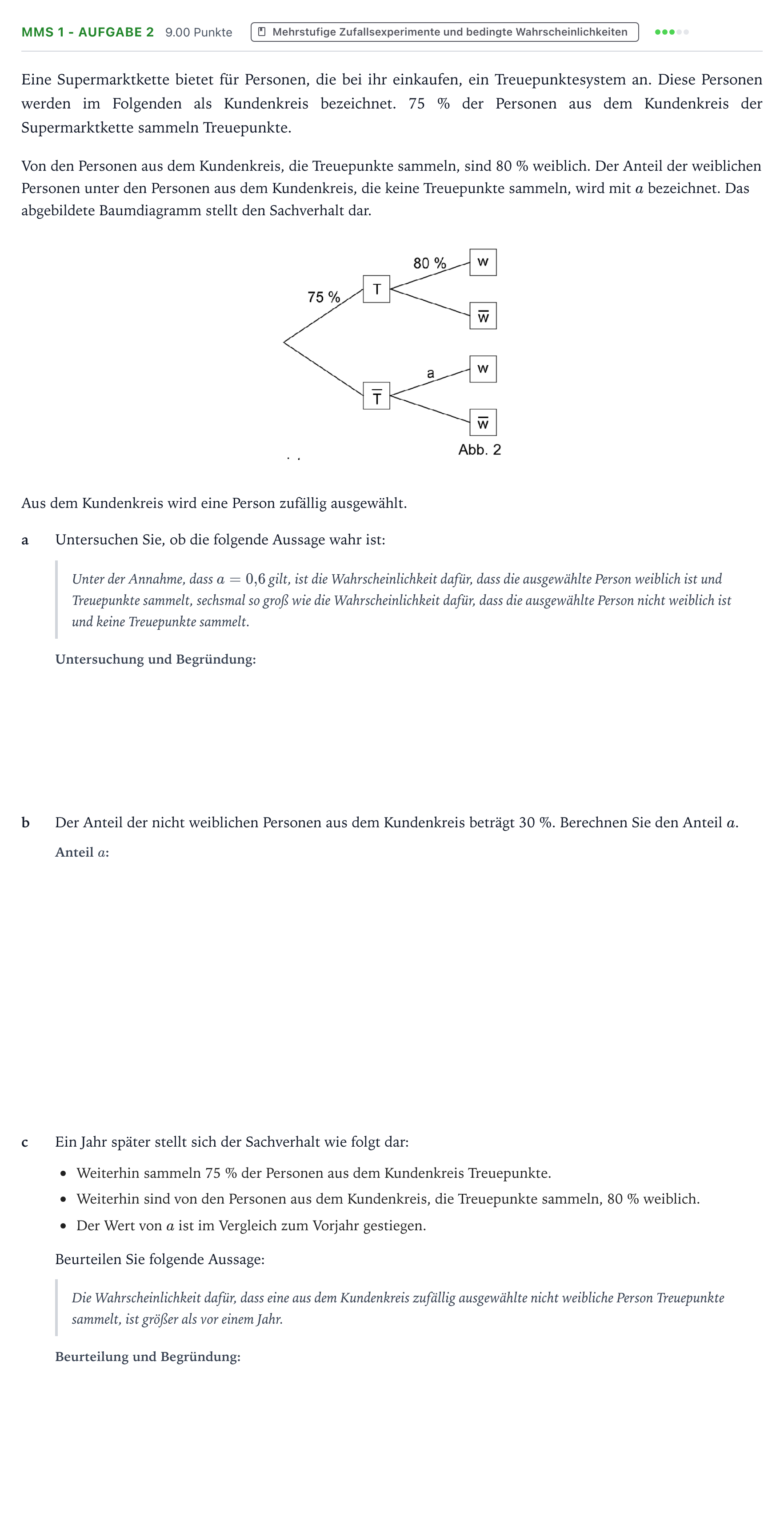 Aufgabenstellung: Aufgabe MMS 1 - Aufgabe 2 · Abitur NRW Mathematik GK · Teil B · Stochastik (CAS) 2026