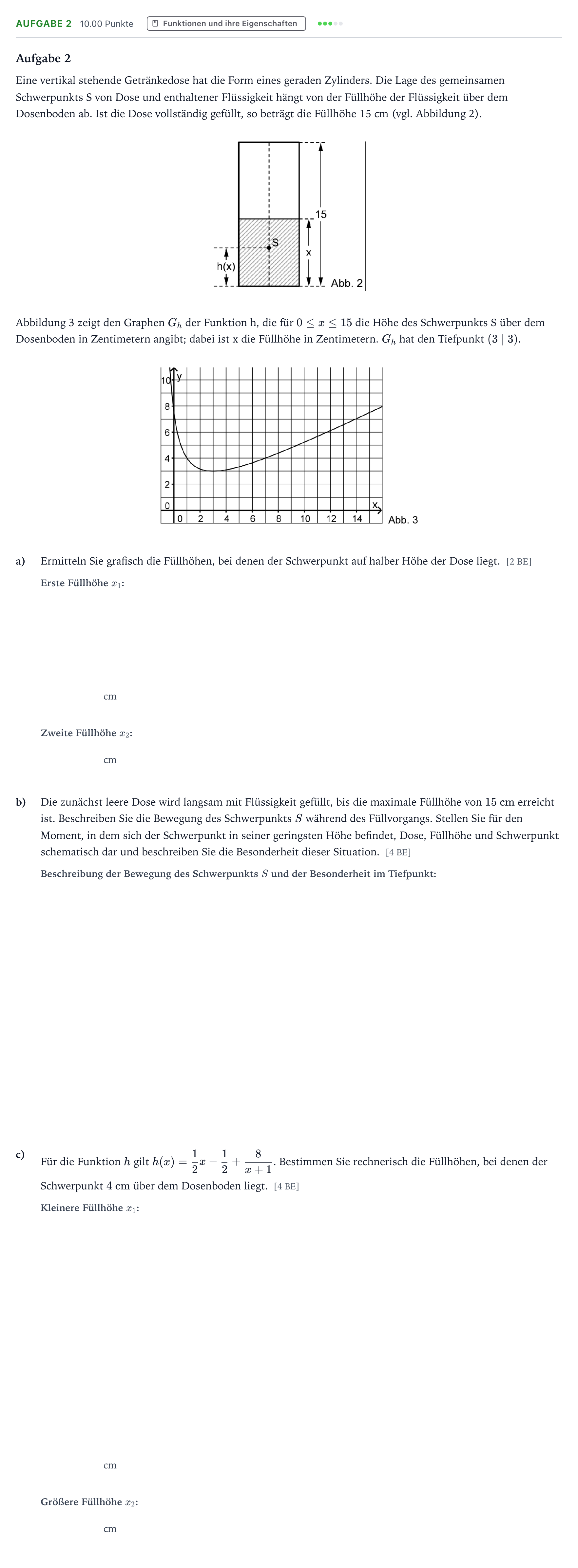Aufgabenstellung: Aufgabe 2 - Funktionen und ihre Eigenschaften · Abitur NRW Mathematik LK · Teil B · Analysis (WTR)