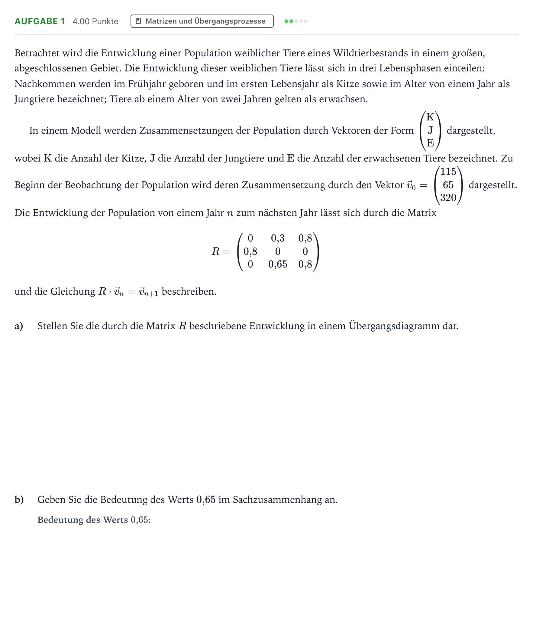 Aufgabenstellung: Aufgabe 1 · Abitur NRW Mathematik LK · Teil B · Lineare Algebra (CAS)