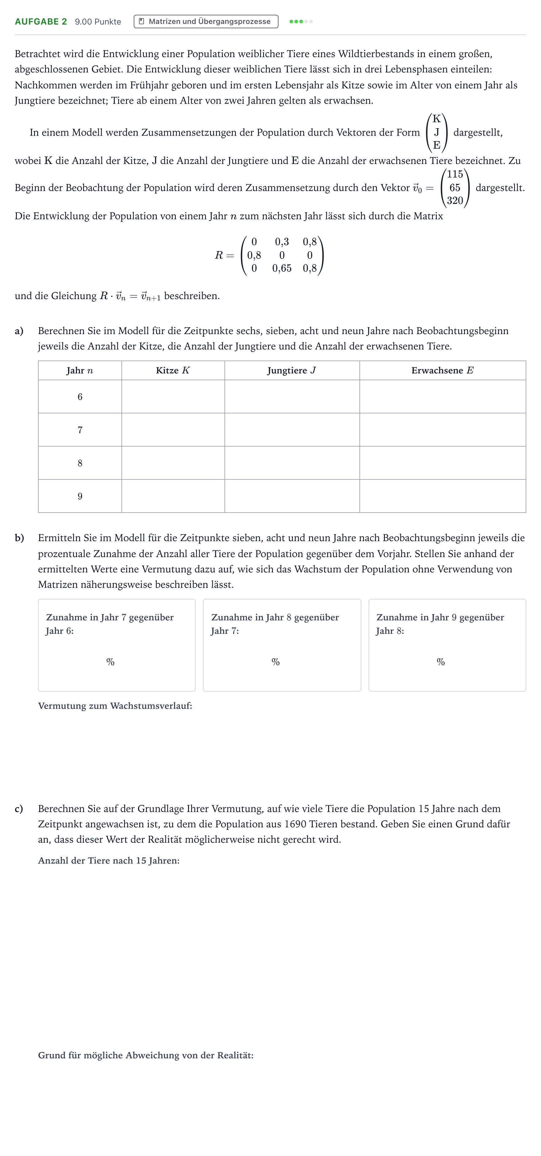 Aufgabenstellung: Aufgabe 2 · Abitur NRW Mathematik LK · Teil B · Lineare Algebra (CAS)