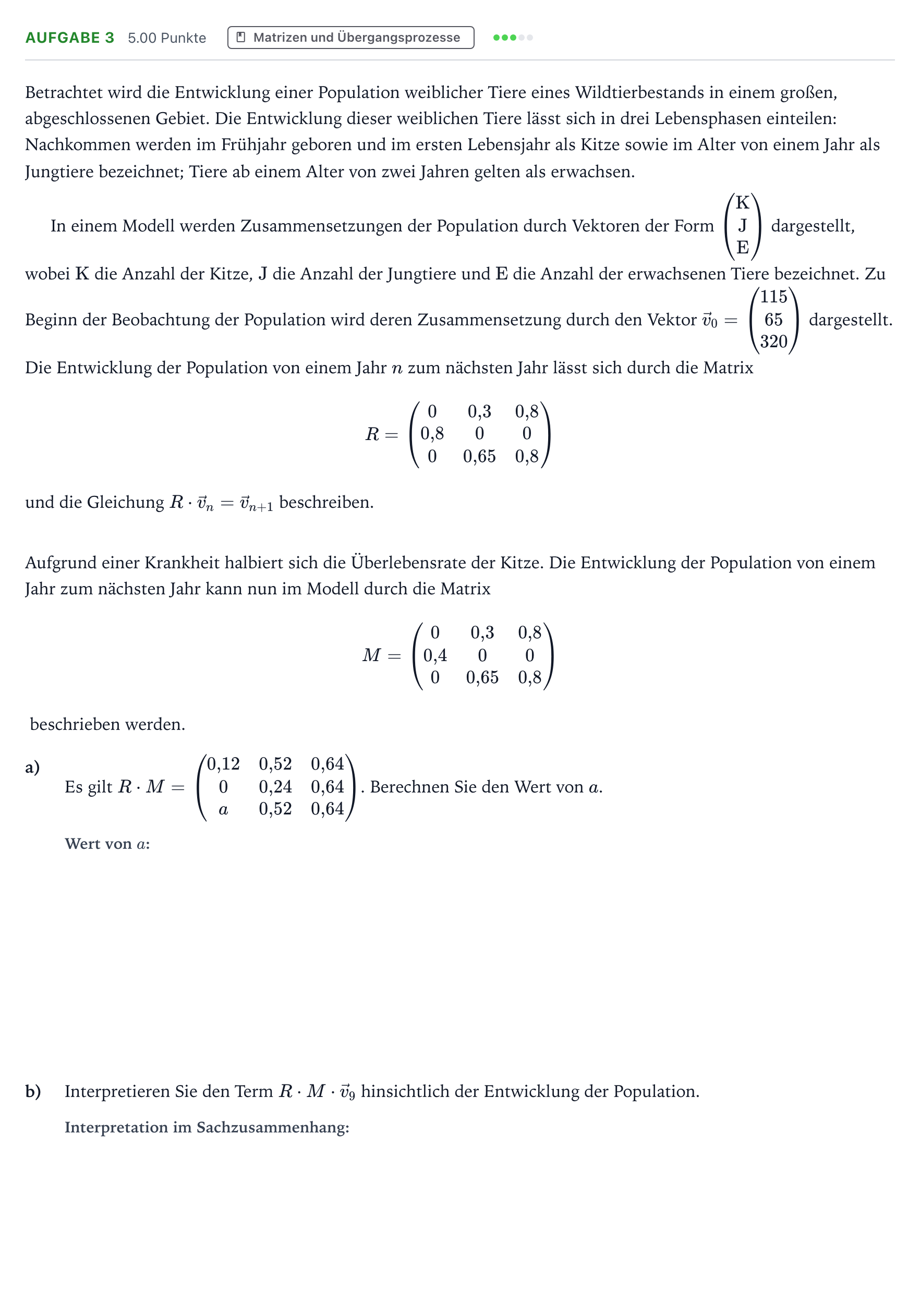 Aufgabenstellung: Aufgabe 3 · Abitur NRW Mathematik LK · Teil B · Lineare Algebra (CAS)