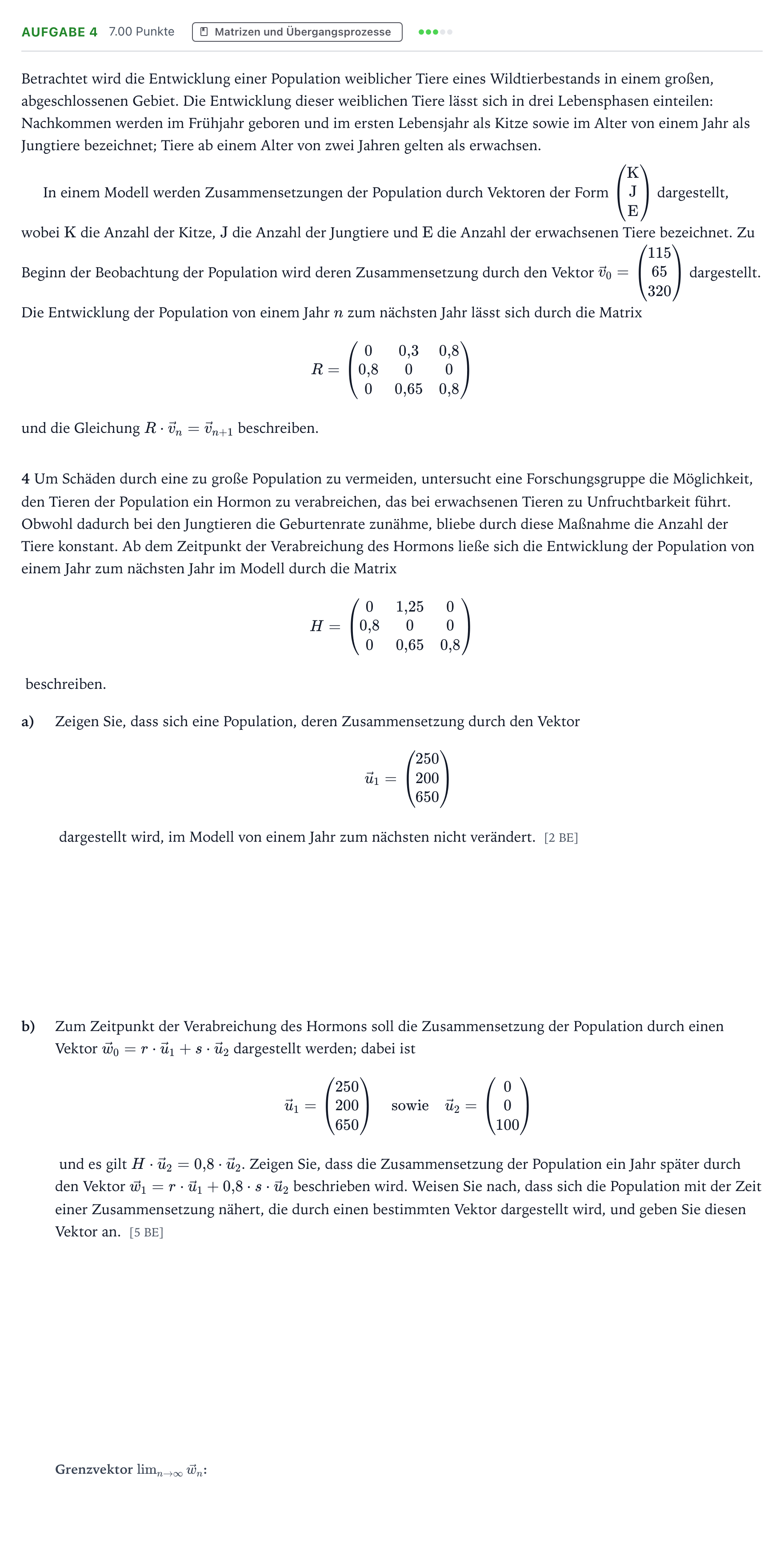 Aufgabenstellung: Aufgabe 4 · Abitur NRW Mathematik LK · Teil B · Lineare Algebra (CAS)