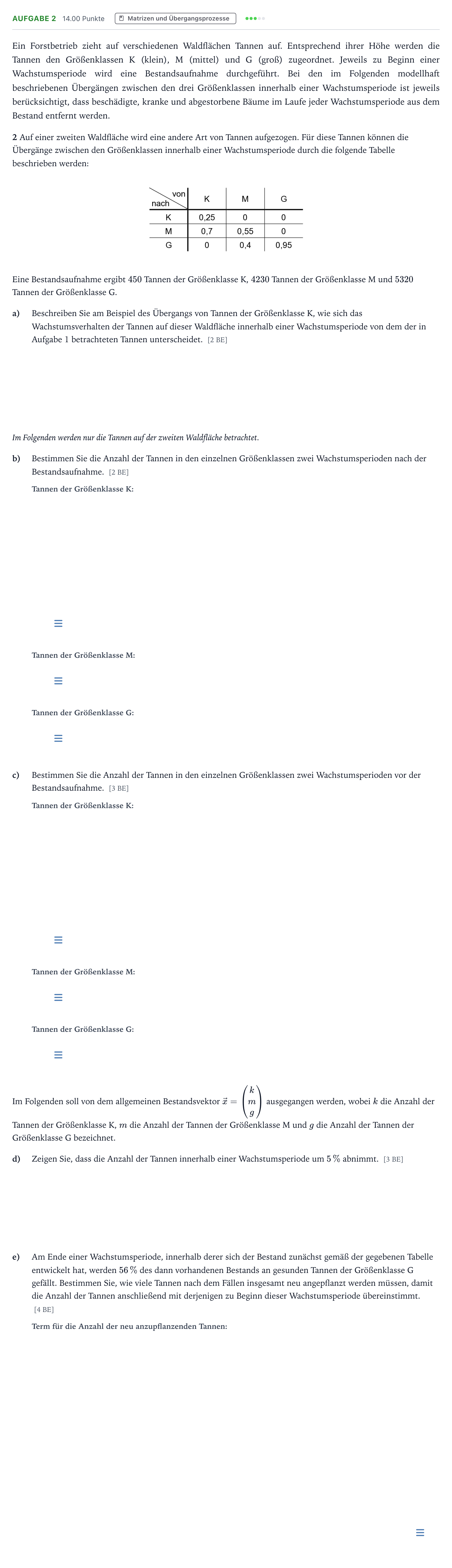 Aufgabenstellung: Aufgabe 2 · Abitur NRW Mathematik GK · Teil B · Lineare Algebra (CAS)
