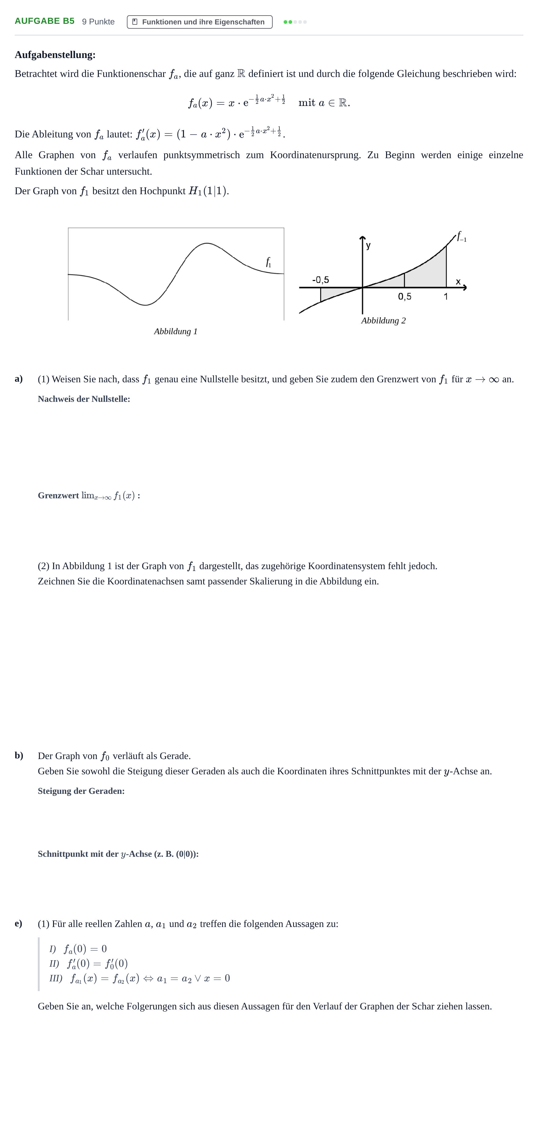 Aufgabenstellung: Aufgabe B5 - Funktionen · Abitur NRW Mathematik LK · Haupttermin · GTR 2022