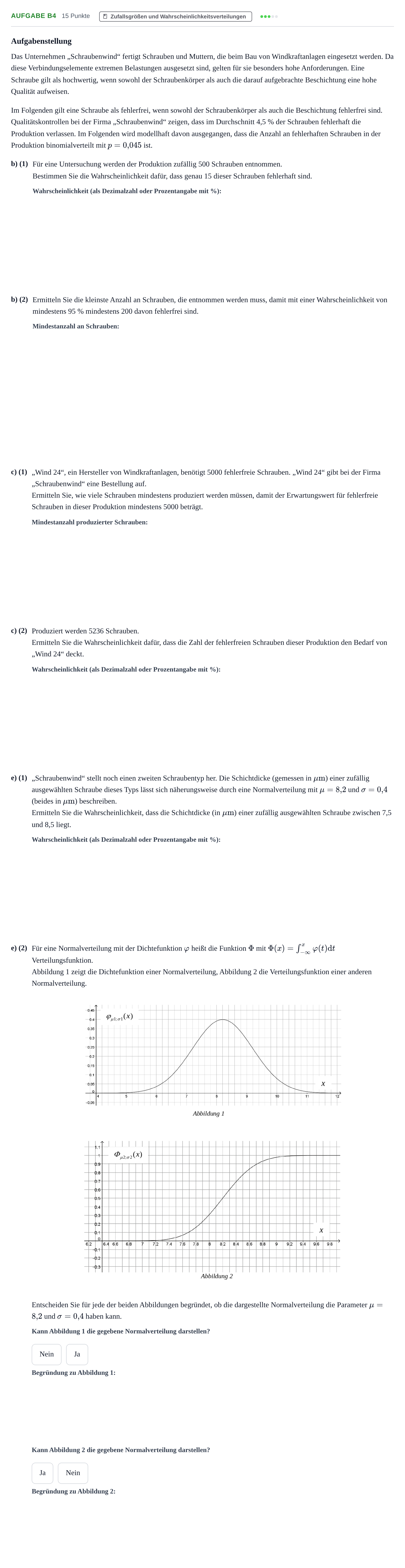 Aufgabenstellung: Aufgabe B4 - Zufallsgrößen und Wahrscheinlichkeit… · Abitur NRW Mathematik LK · Haupttermin · GTR · Weiterbildungsk 2022