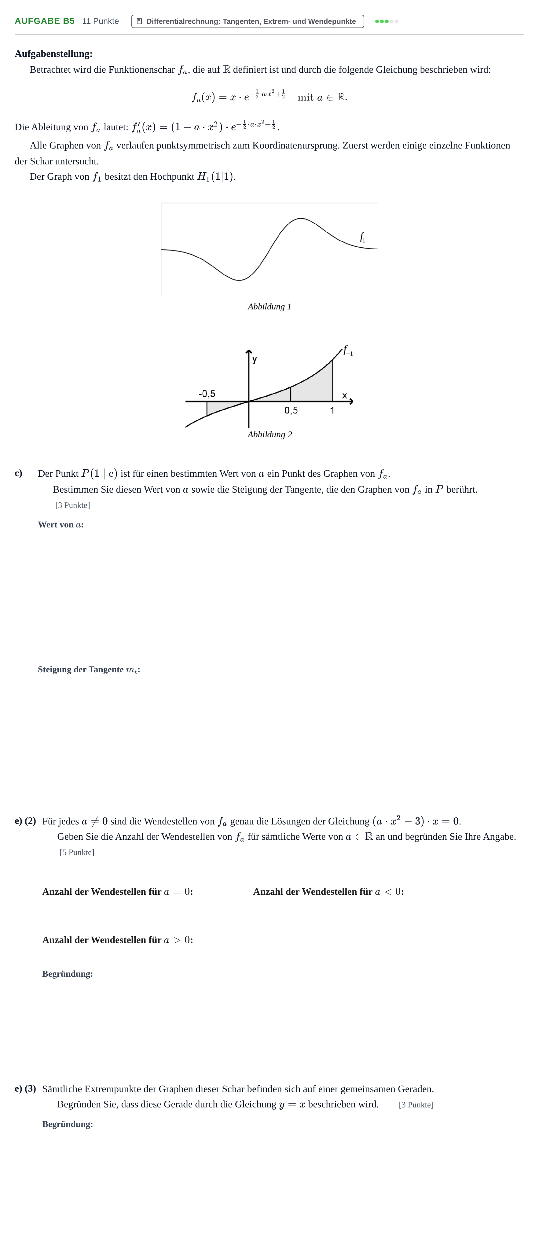 Aufgabenstellung: Aufgabe B5 - Differentialrechnung · Abitur NRW Mathematik LK · Haupttermin · GTR · Weiterbildungsk 2022