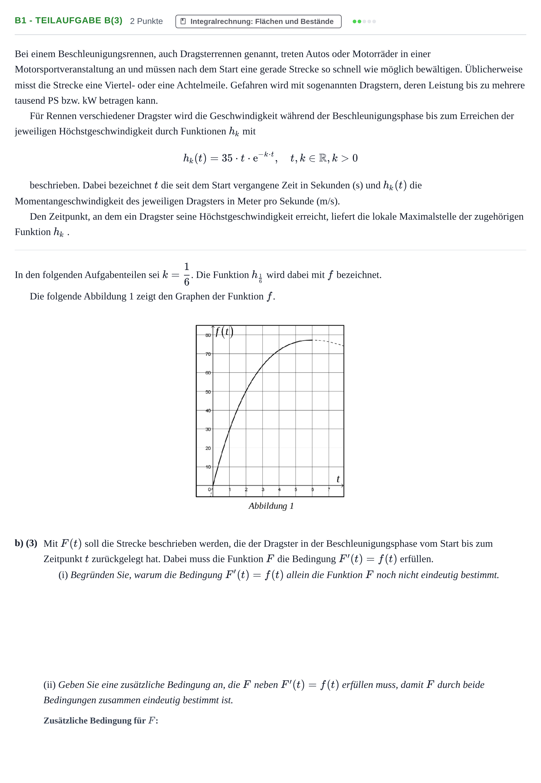Aufgabenstellung: Aufgabe B1 - Teilaufgabe b(3) · Abitur NRW Mathematik LK · Nachtermin · CAS 2022