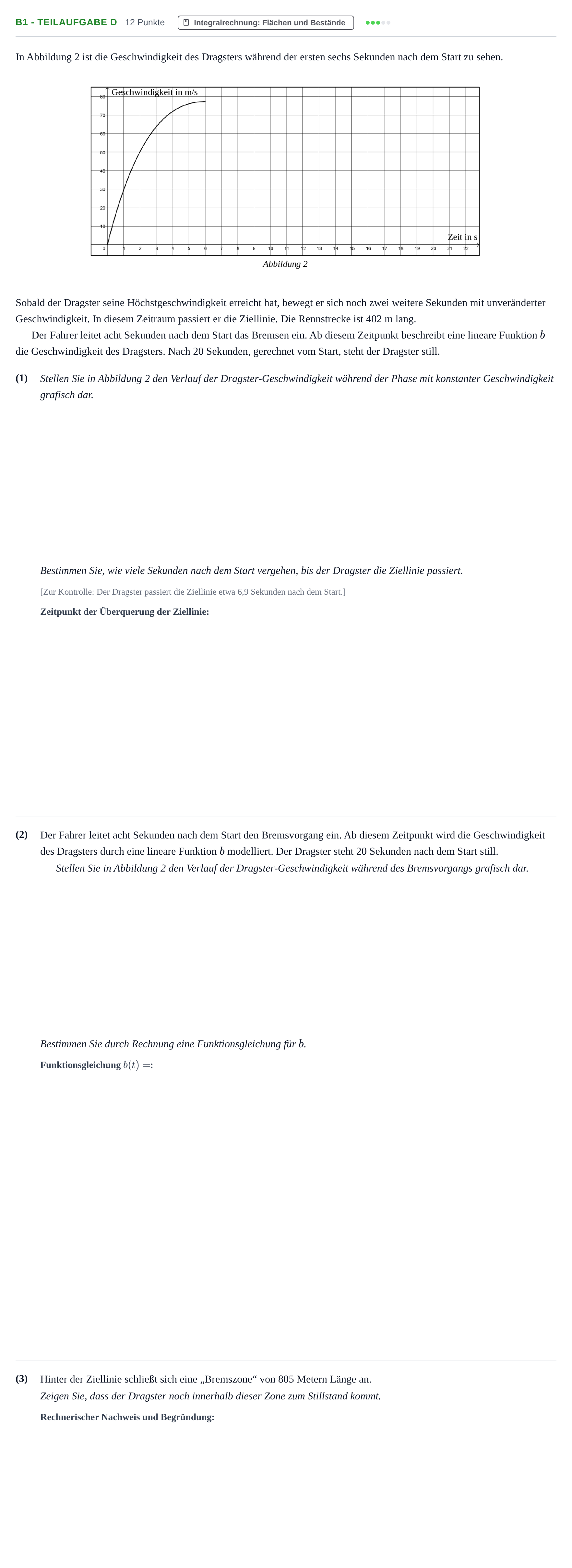 Aufgabenstellung: Aufgabe B1 - Teilaufgabe d · Abitur NRW Mathematik LK · Nachtermin · CAS 2022