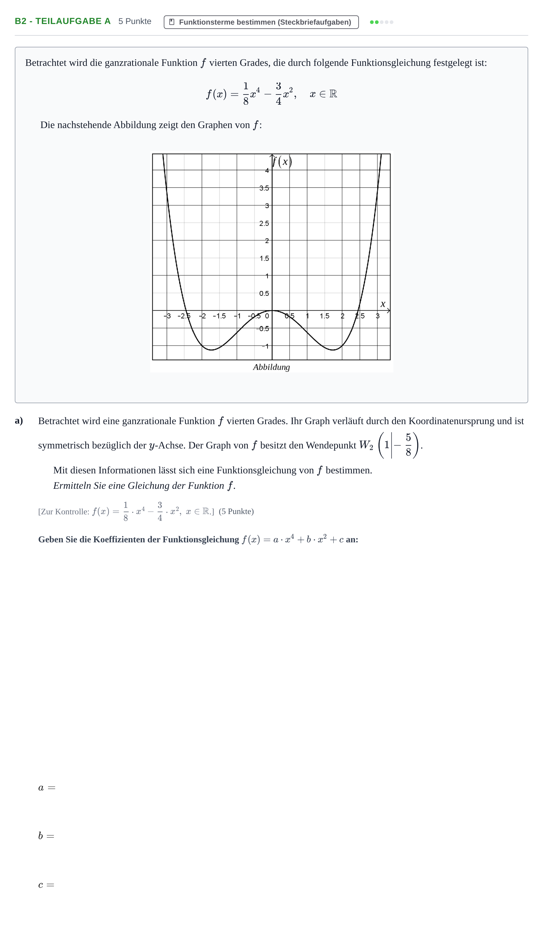 Aufgabenstellung: Aufgabe B2 - Teilaufgabe a · Abitur NRW Mathematik LK · Nachtermin · CAS 2022