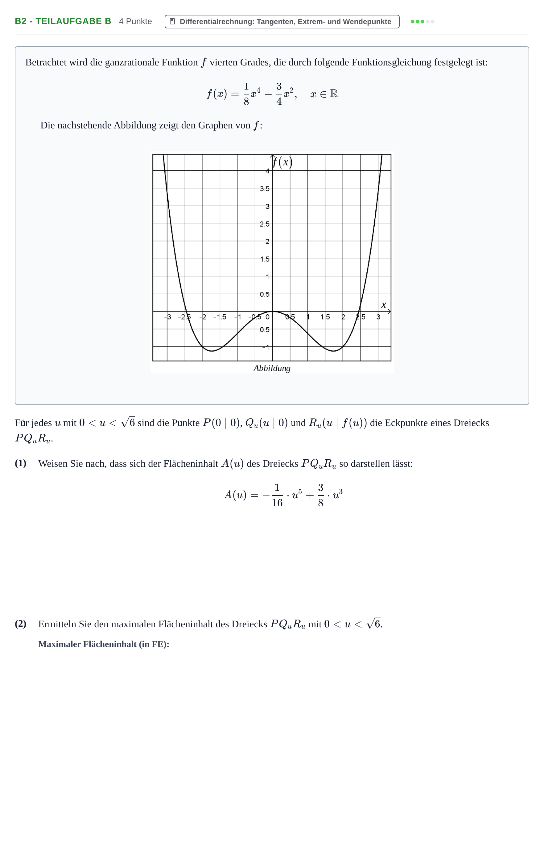 Aufgabenstellung: Aufgabe B2 - Teilaufgabe b · Abitur NRW Mathematik LK · Nachtermin · CAS 2022